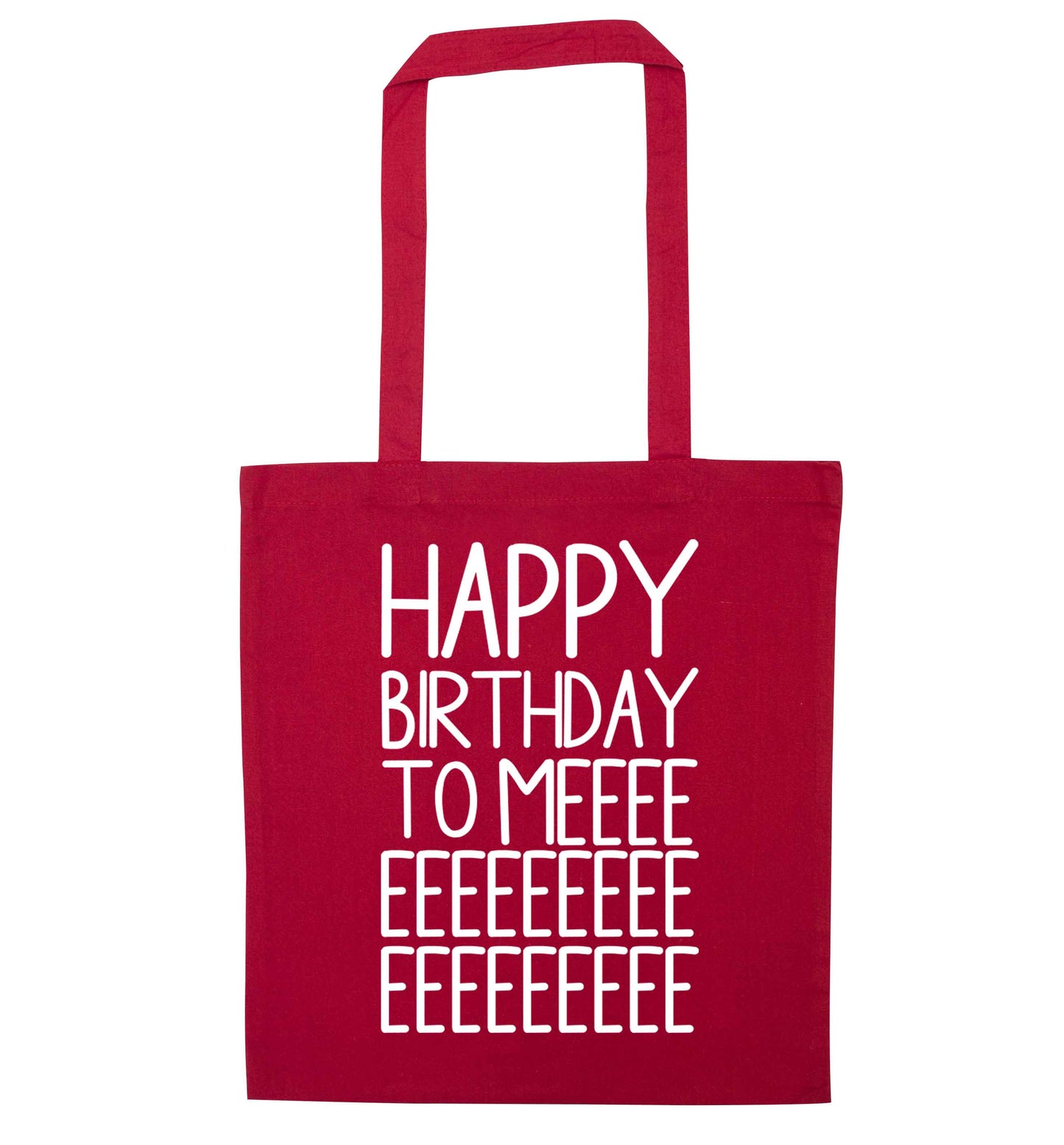 Happy birthday to me red tote bag
