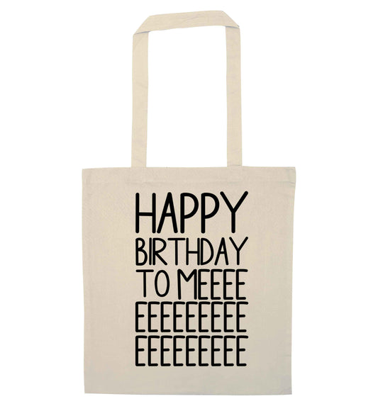 Happy birthday to me natural tote bag