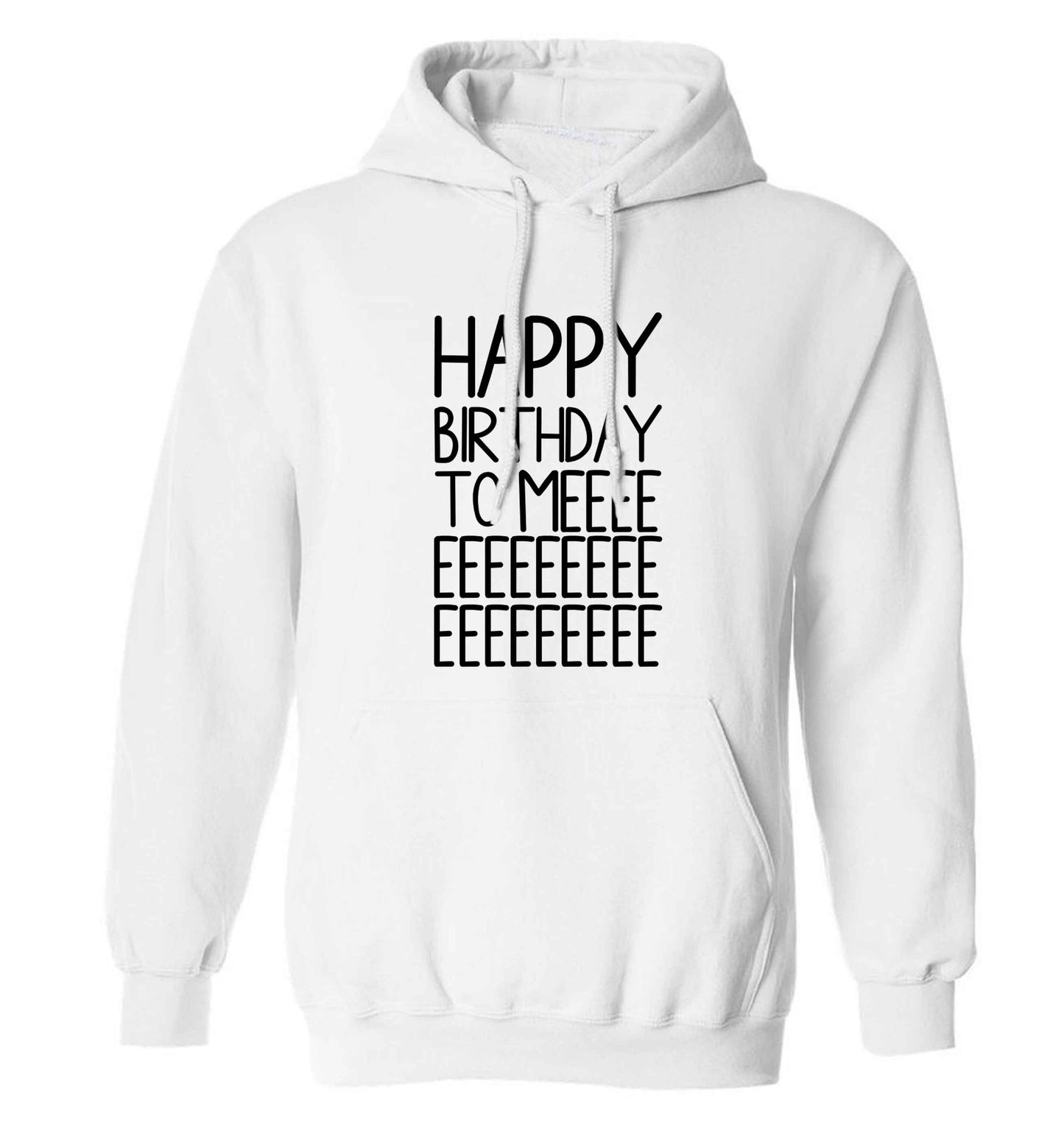 Happy birthday to me adults unisex white hoodie 2XL