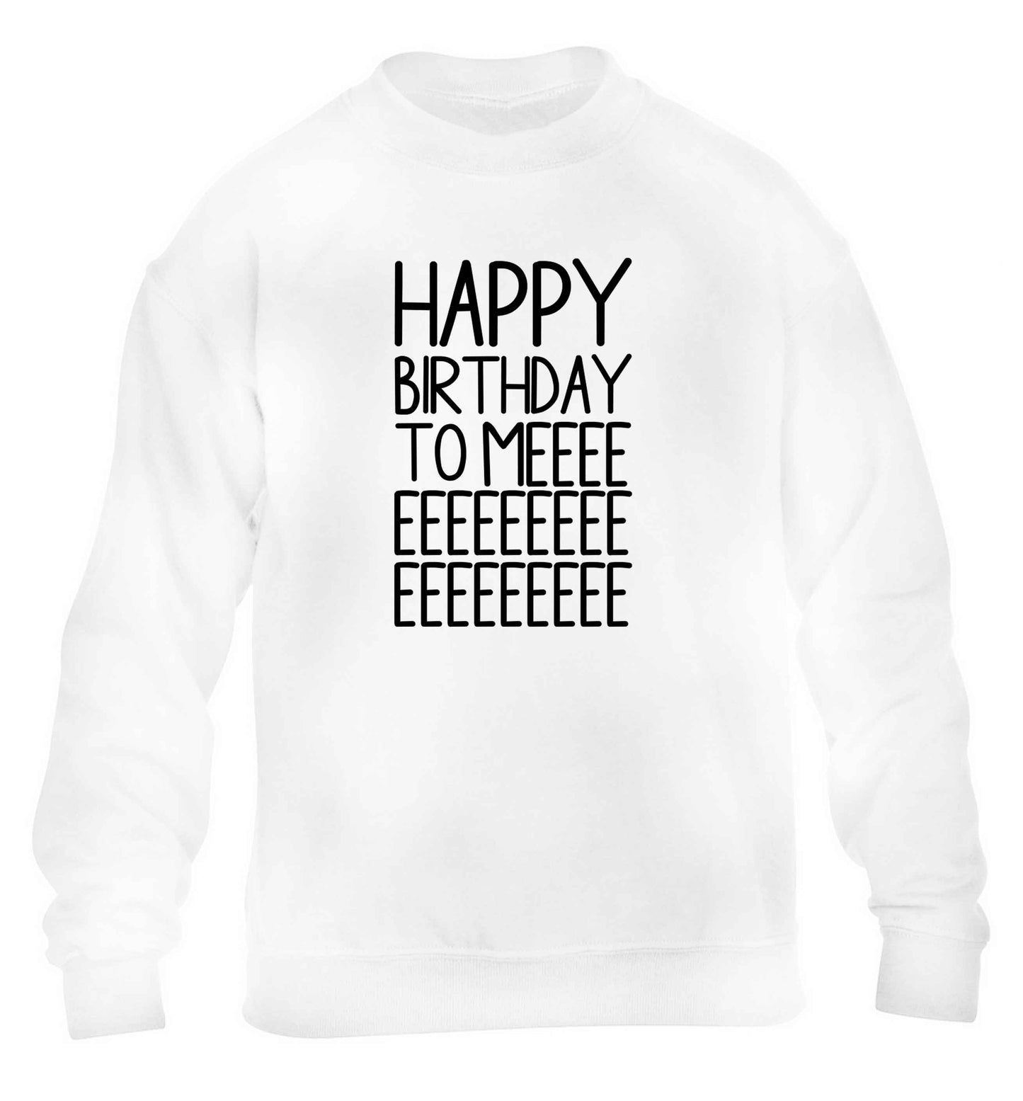 Happy birthday to me children's white sweater 12-13 Years