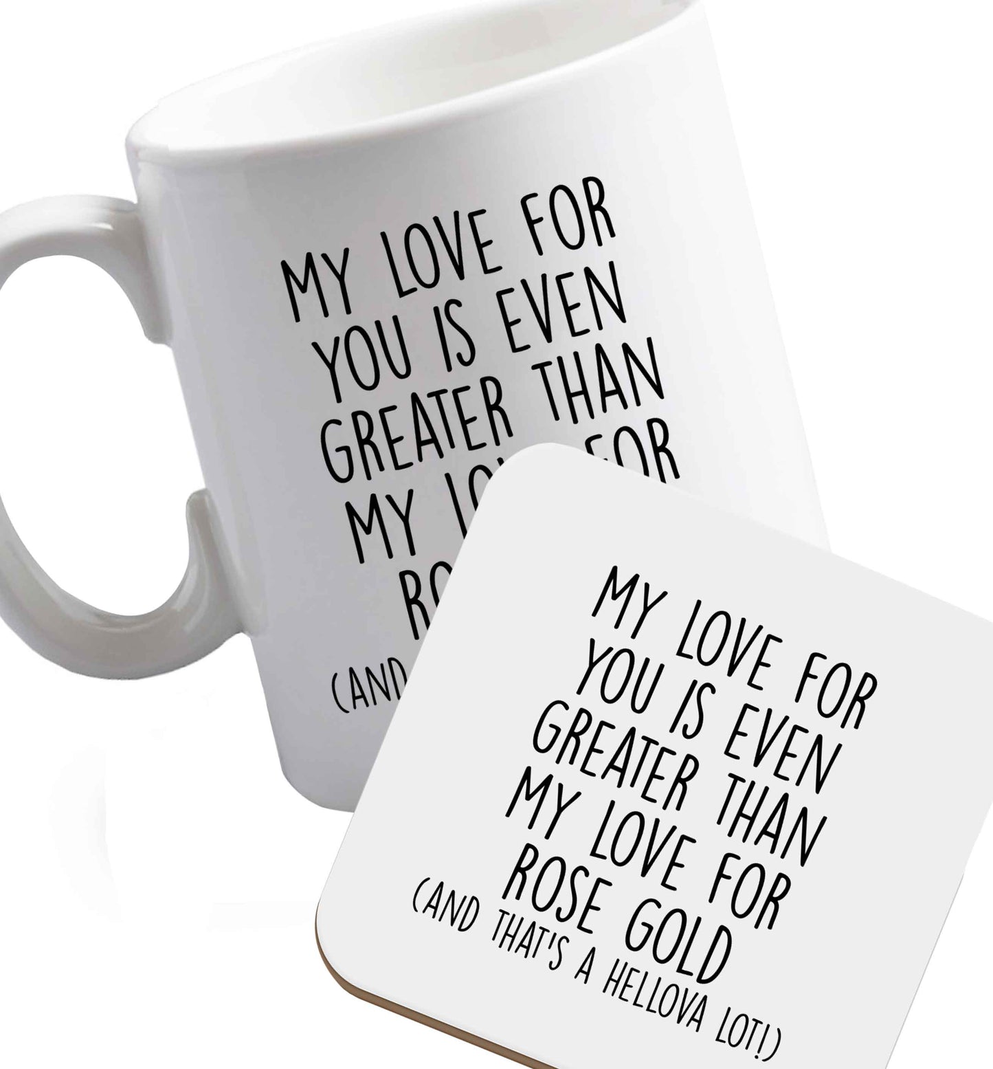 10 oz Favourite Type Pan Pancake ceramic mug and coaster set right handed