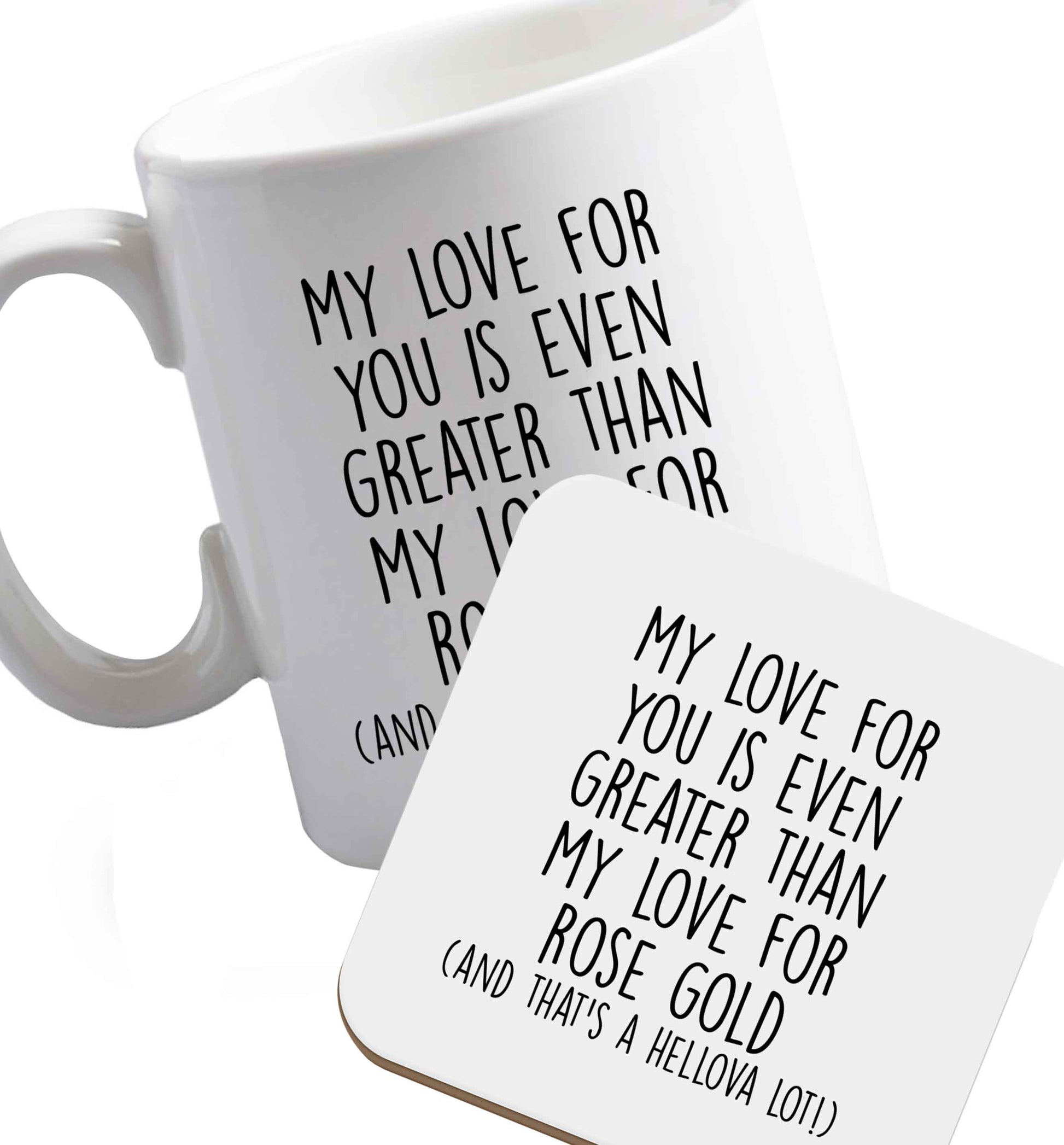 10 oz Favourite Type Pan Pancake ceramic mug and coaster set right handed