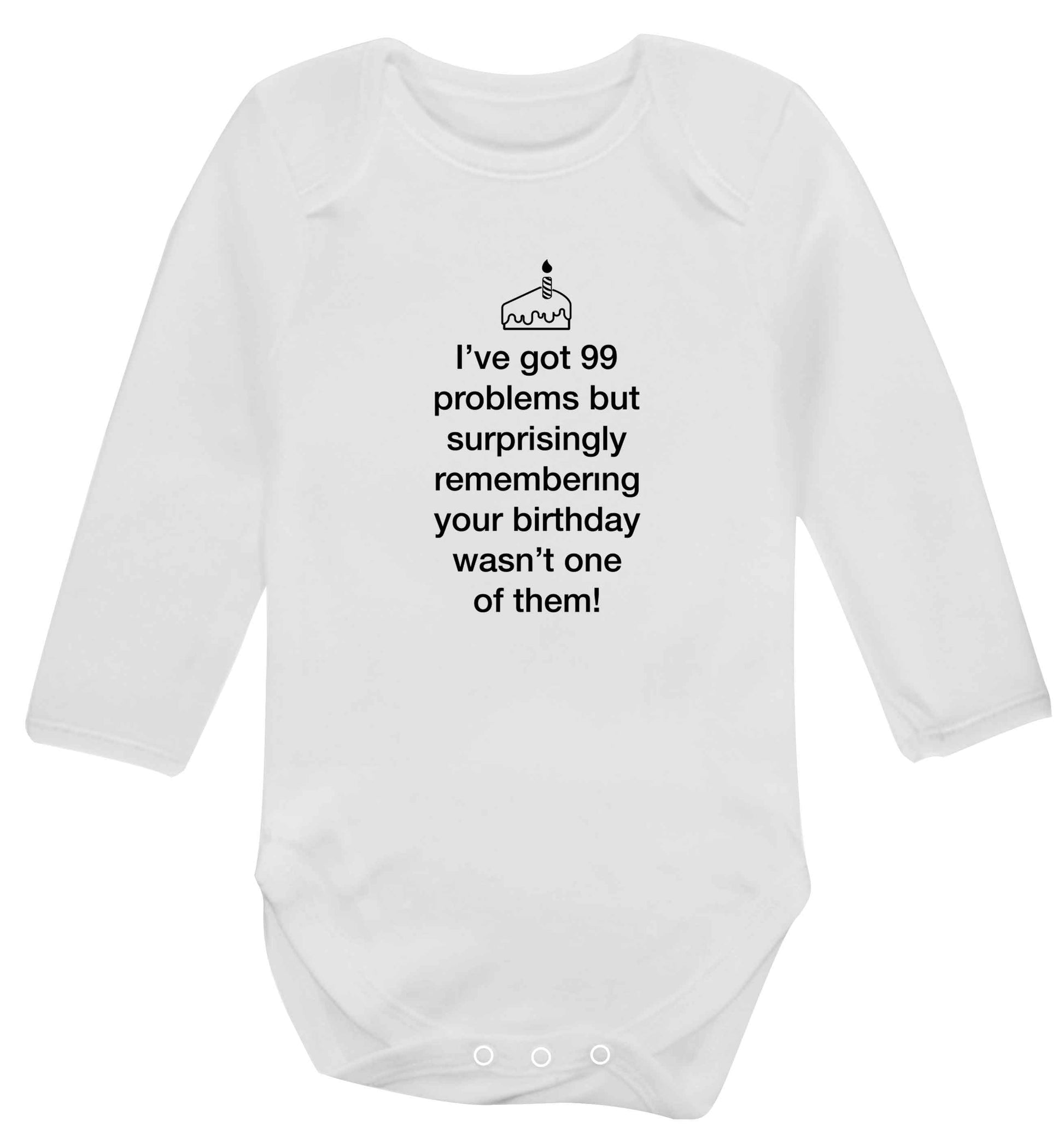 I've got 99 problems but surprisingly remembering your birthday wasn't one of them! baby vest long sleeved white 6-12 months
