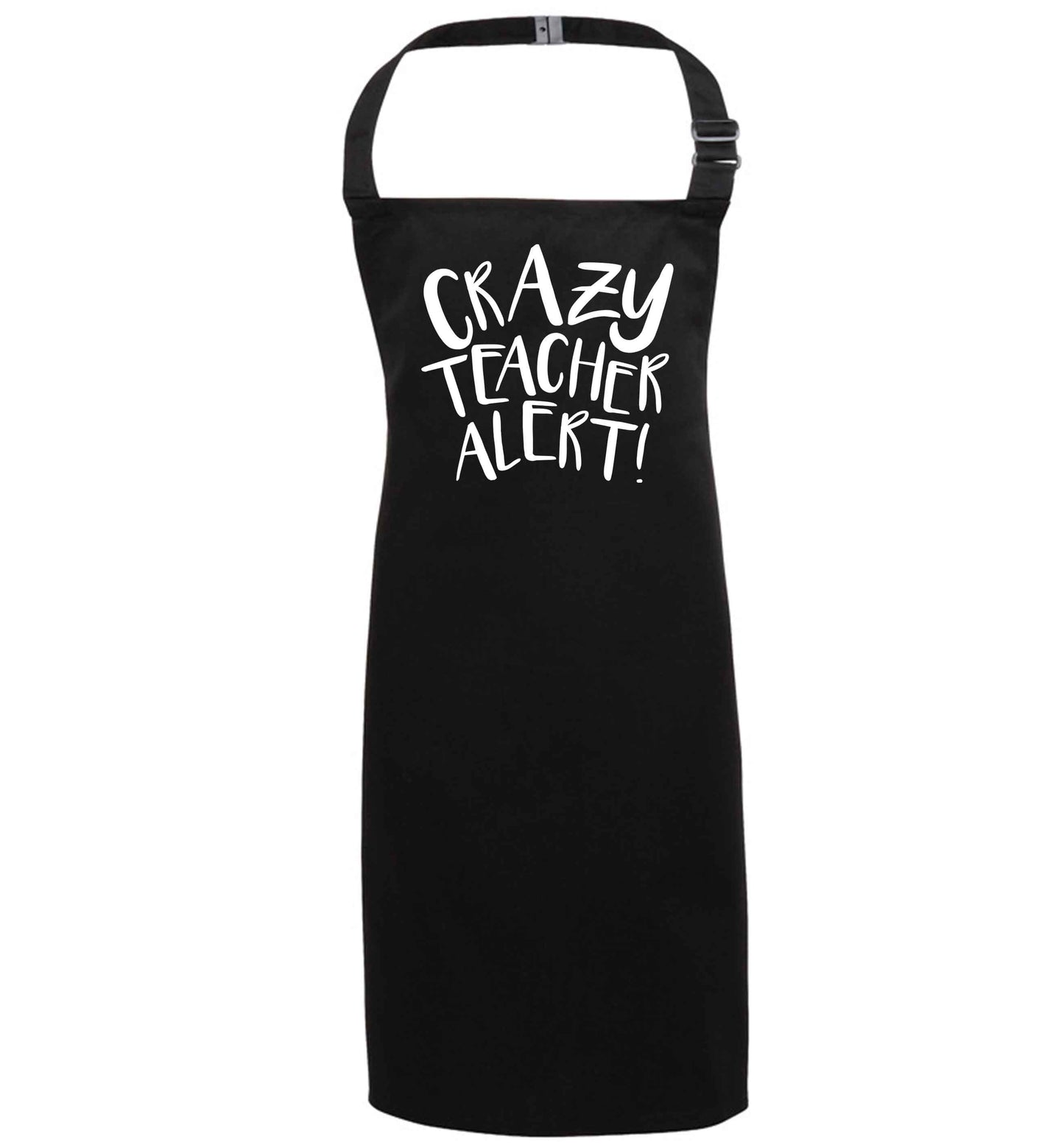 Crazy teacher alert black apron 7-10 years