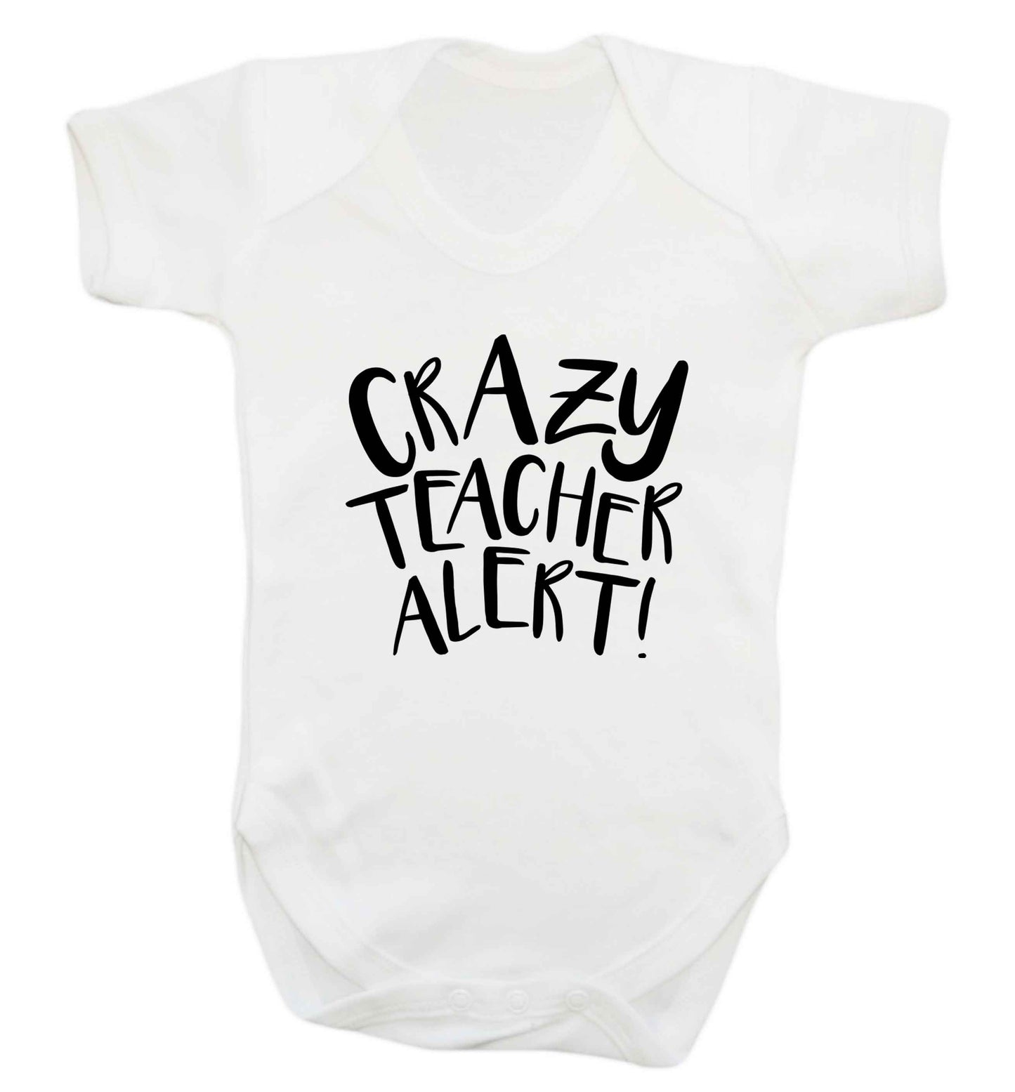 Crazy teacher alert baby vest white 18-24 months