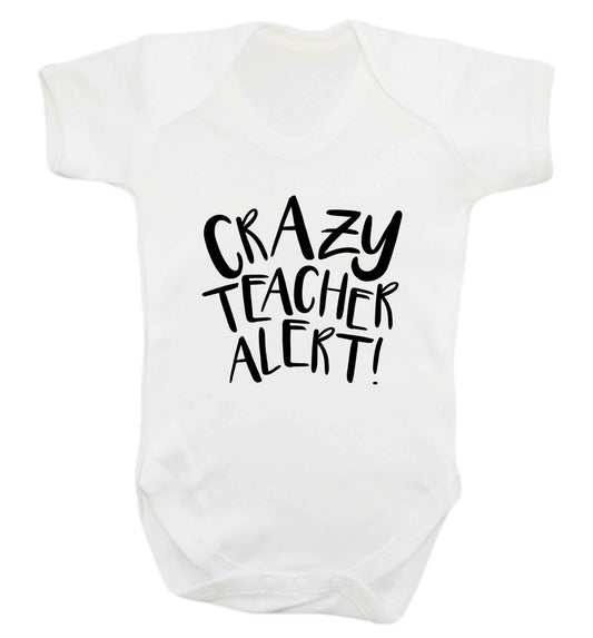 Crazy teacher alert baby vest white 18-24 months