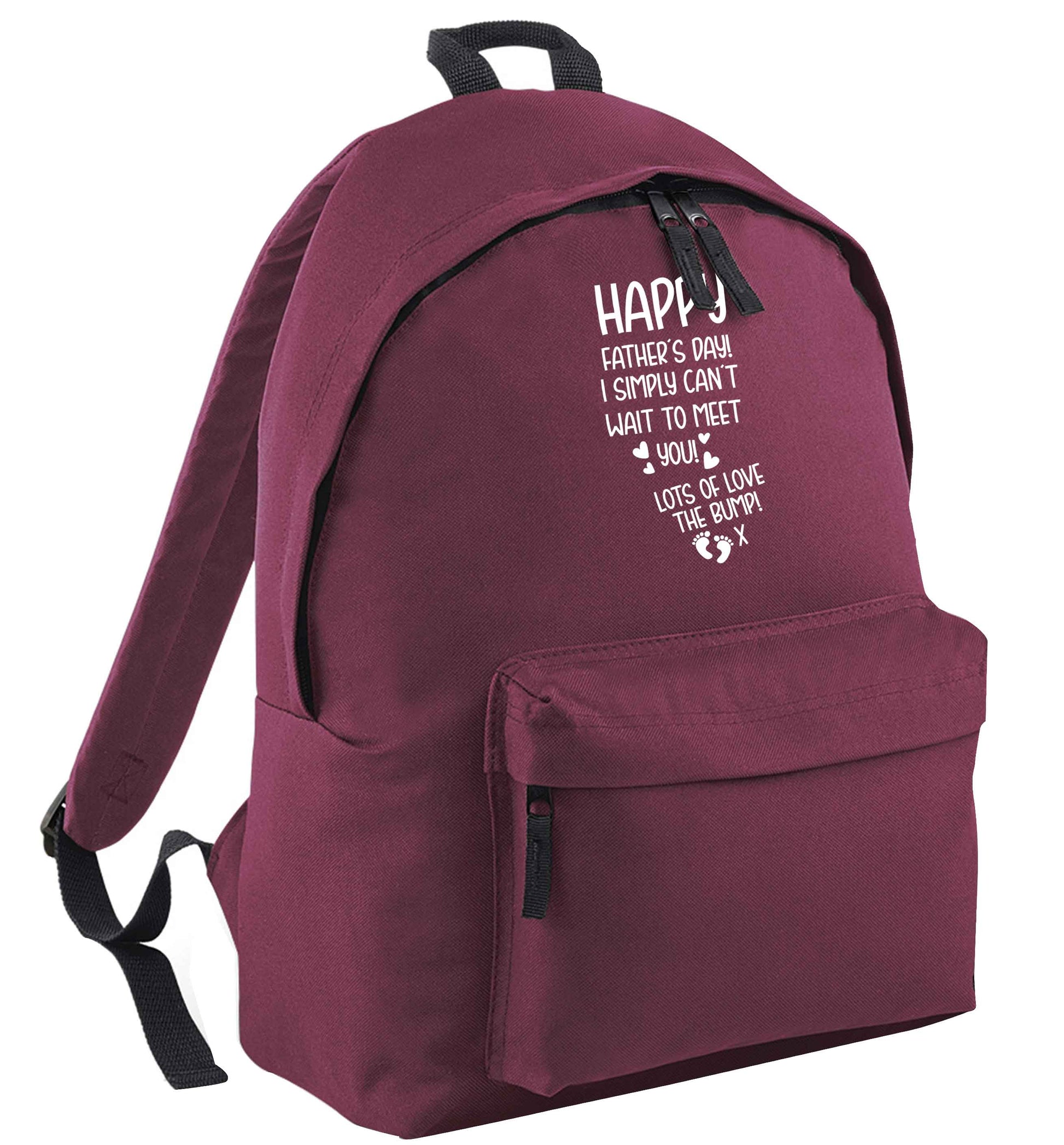 Happy Father's day daddy I can't wait to meet you lot's of love the bump! black adults backpack