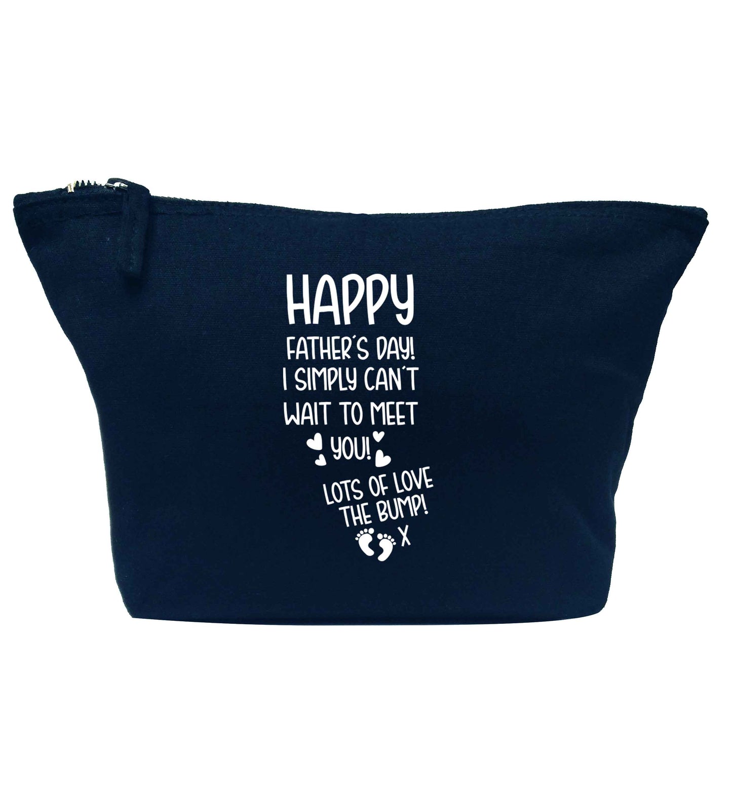 Happy Father's day daddy I can't wait to meet you lot's of love the bump! navy makeup bag