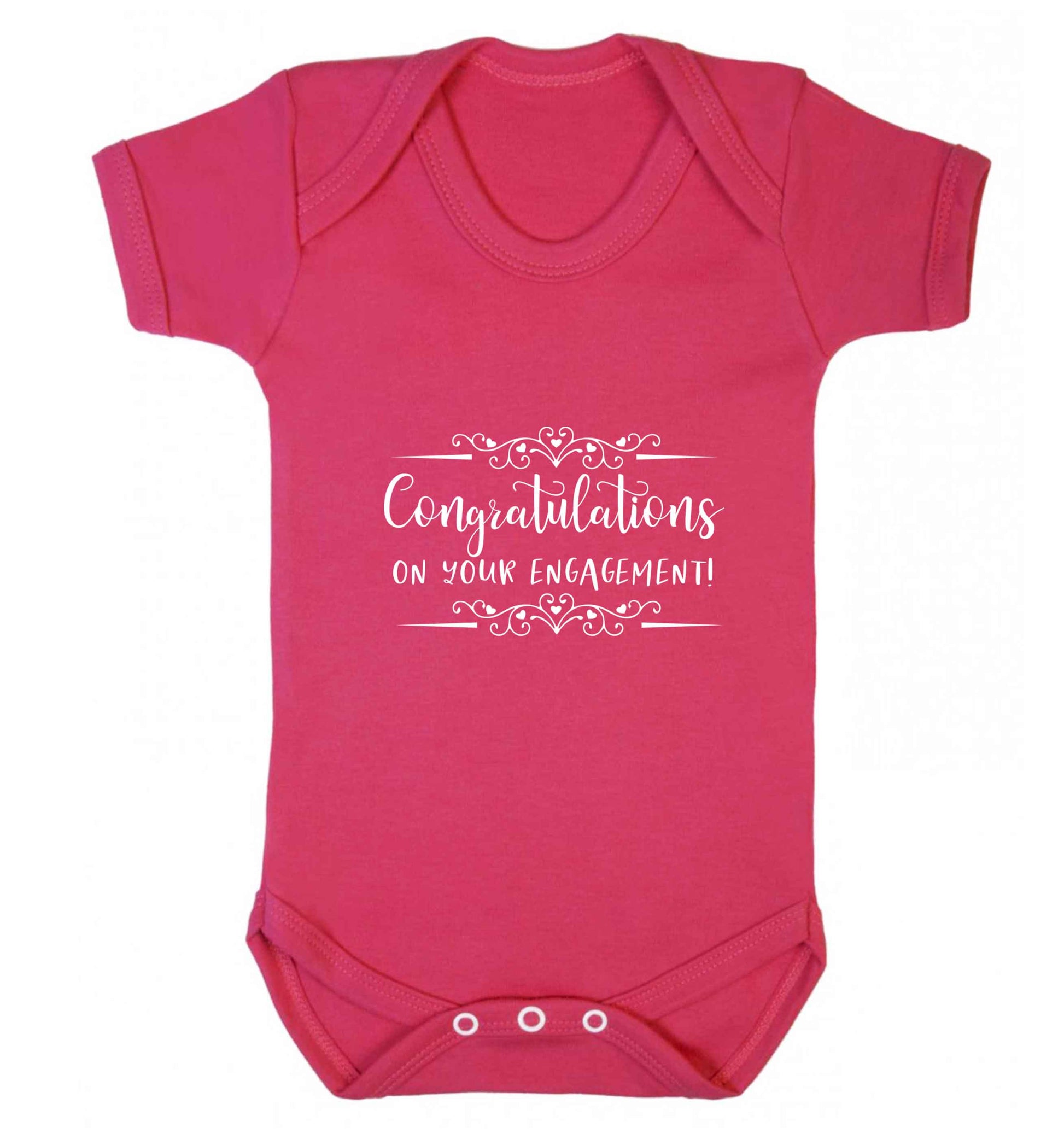 Congratulations on your engagement baby vest dark pink 18-24 months