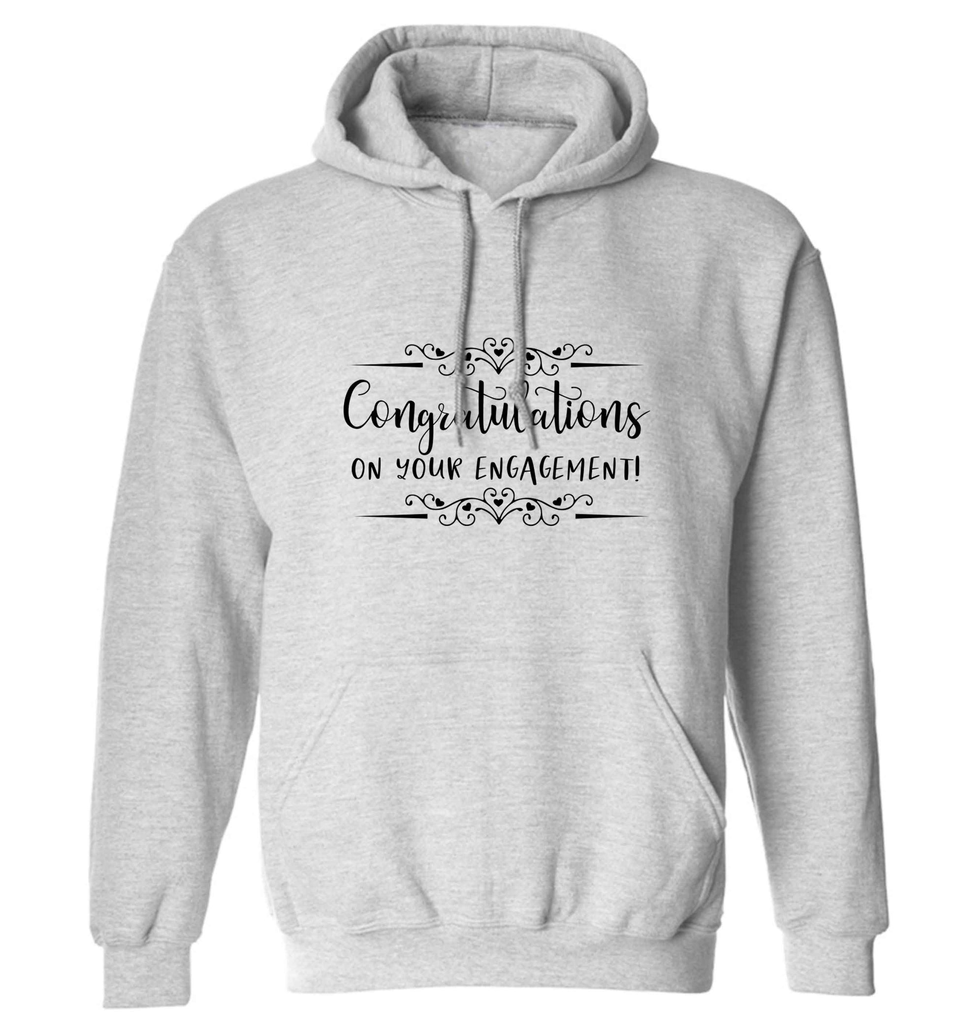 Congratulations on your engagement adults unisex grey hoodie 2XL