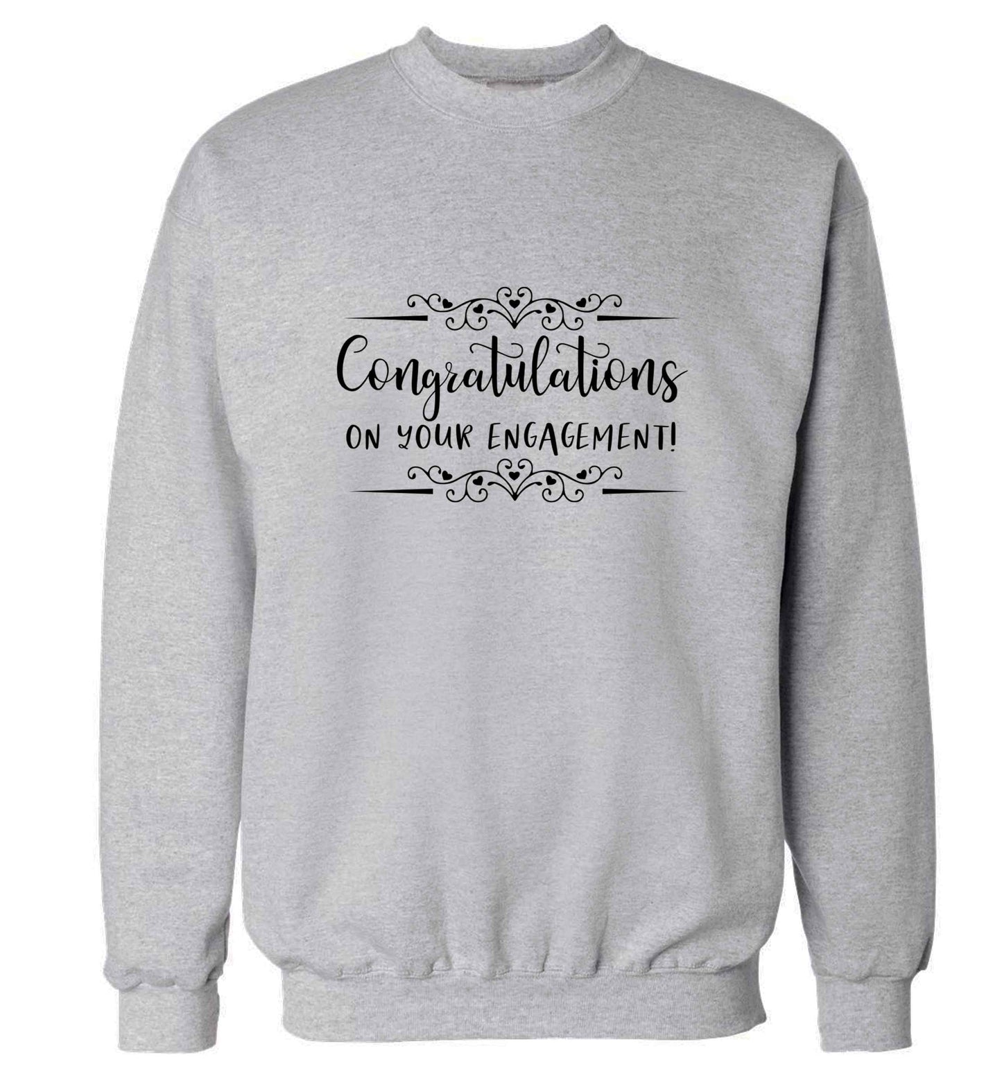 Congratulations on your engagement adult's unisex grey sweater 2XL