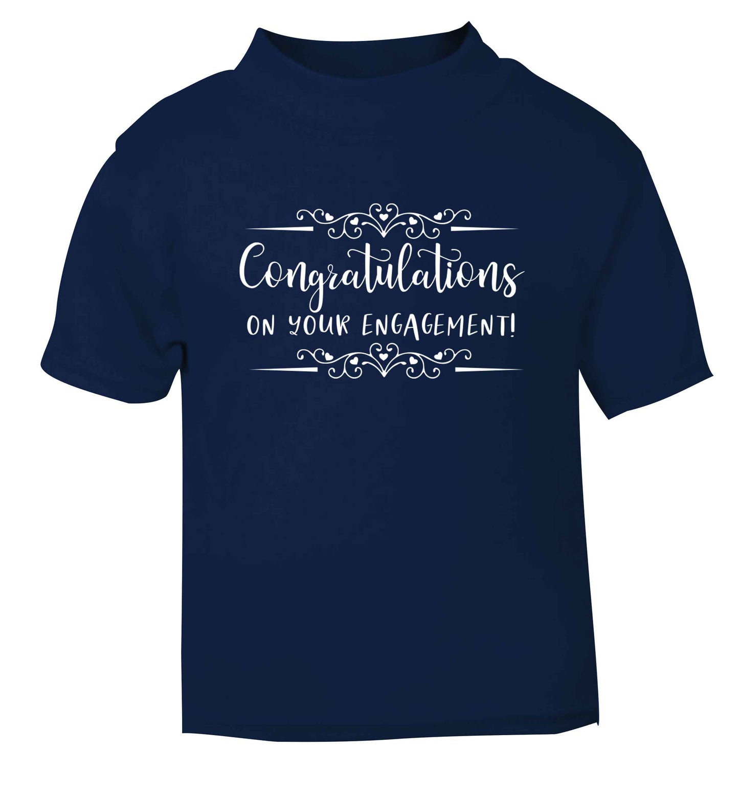 Congratulations on your engagement navy baby toddler Tshirt 2 Years
