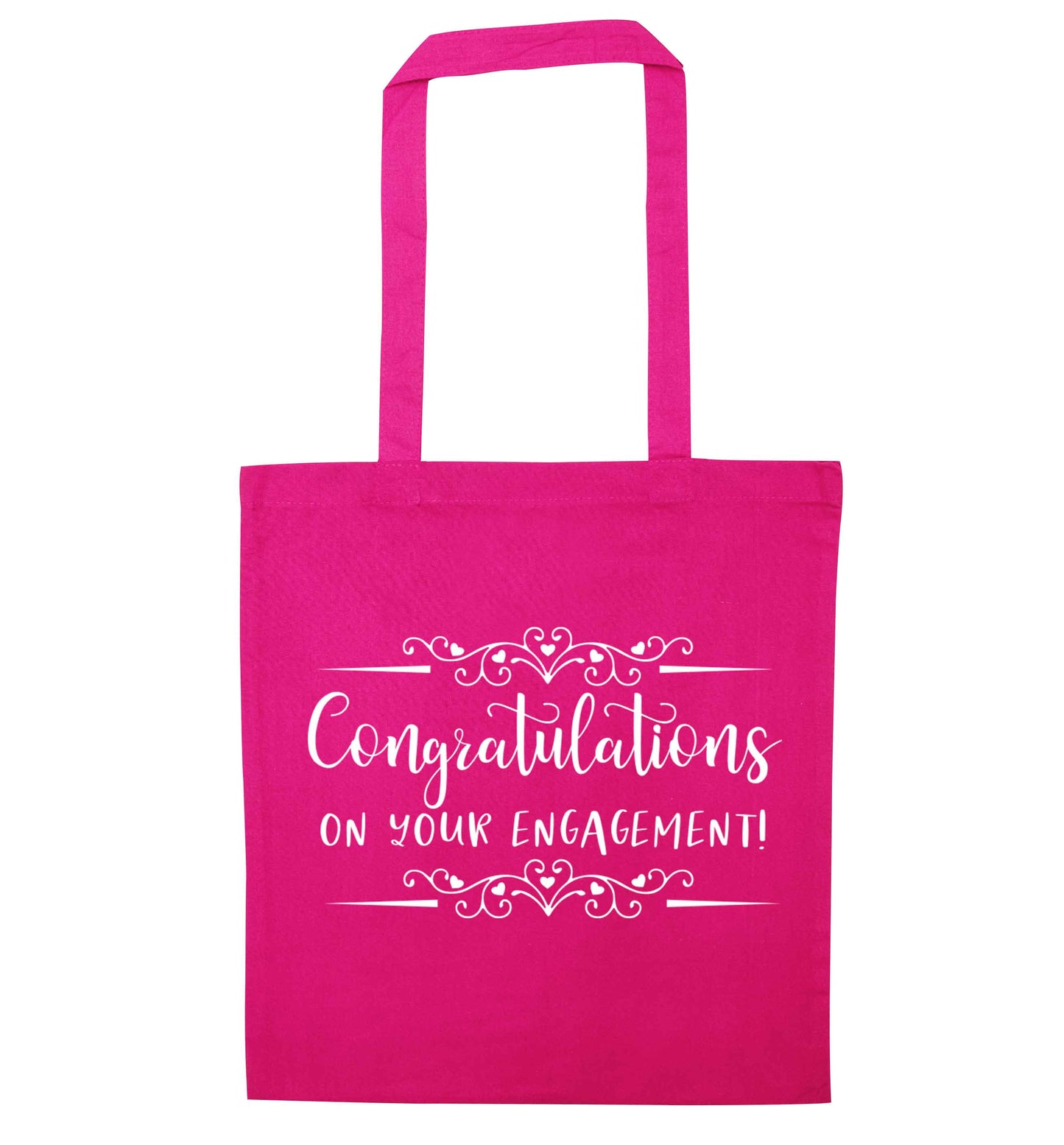 Congratulations on your engagement pink tote bag