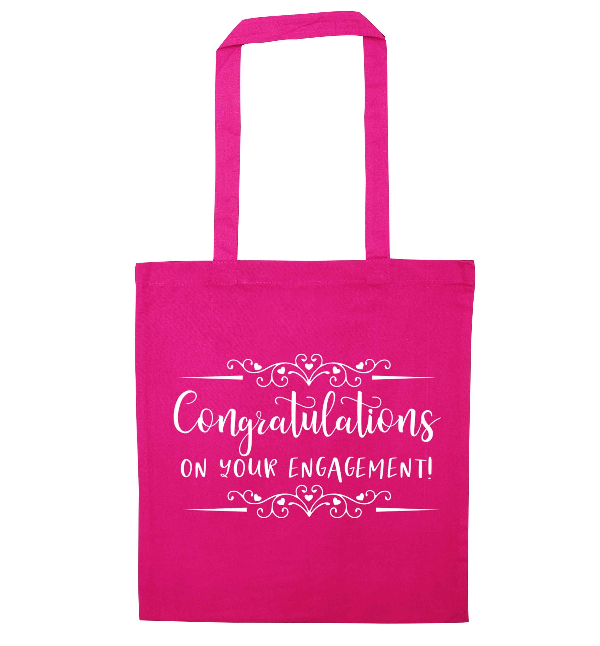 Congratulations on your engagement pink tote bag