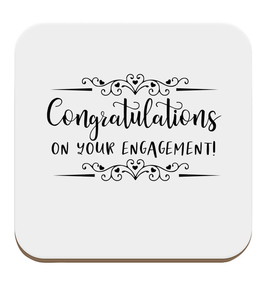 Congratulations on your engagement set of four coasters