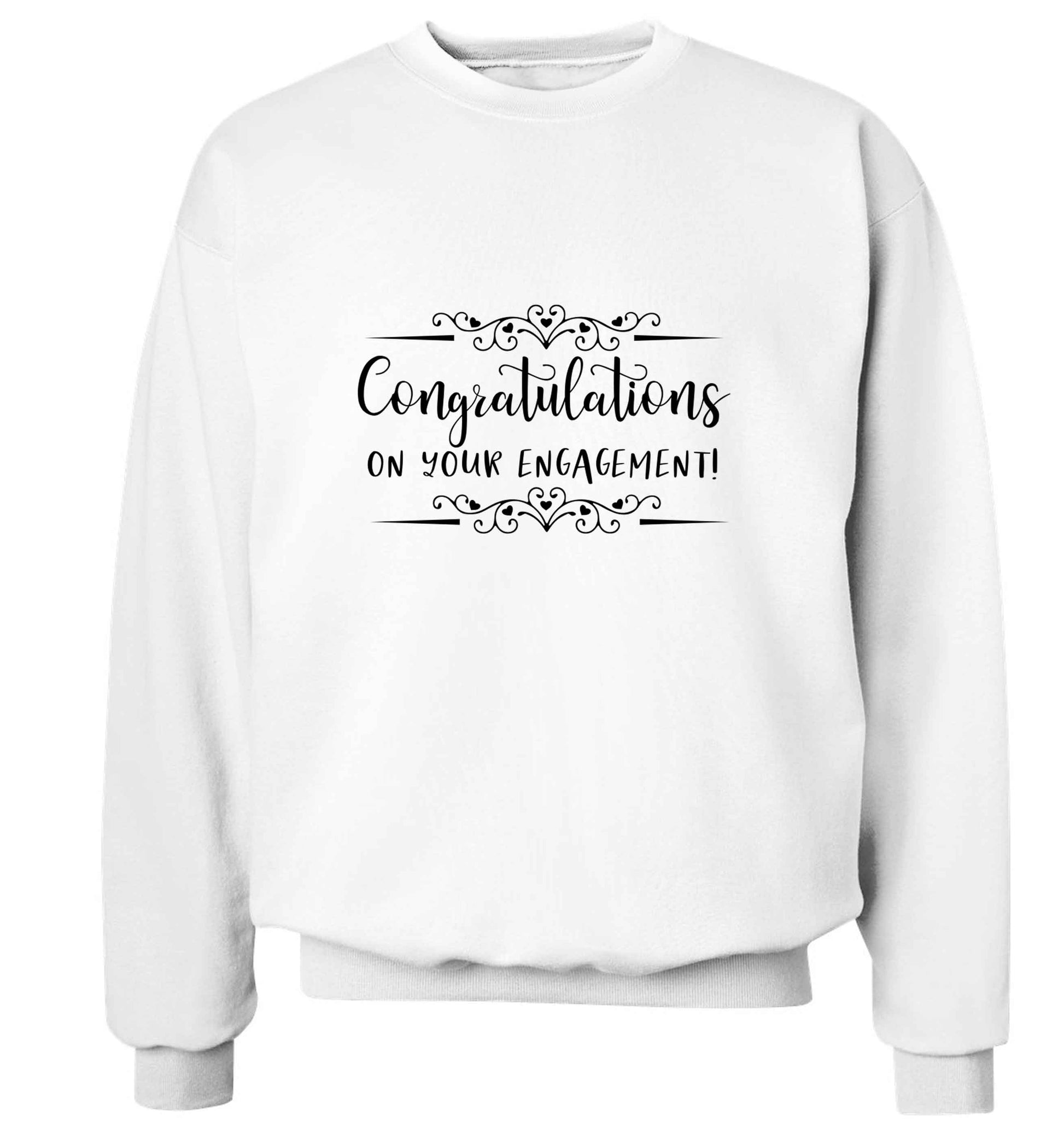 Congratulations on your engagement adult's unisex white sweater 2XL