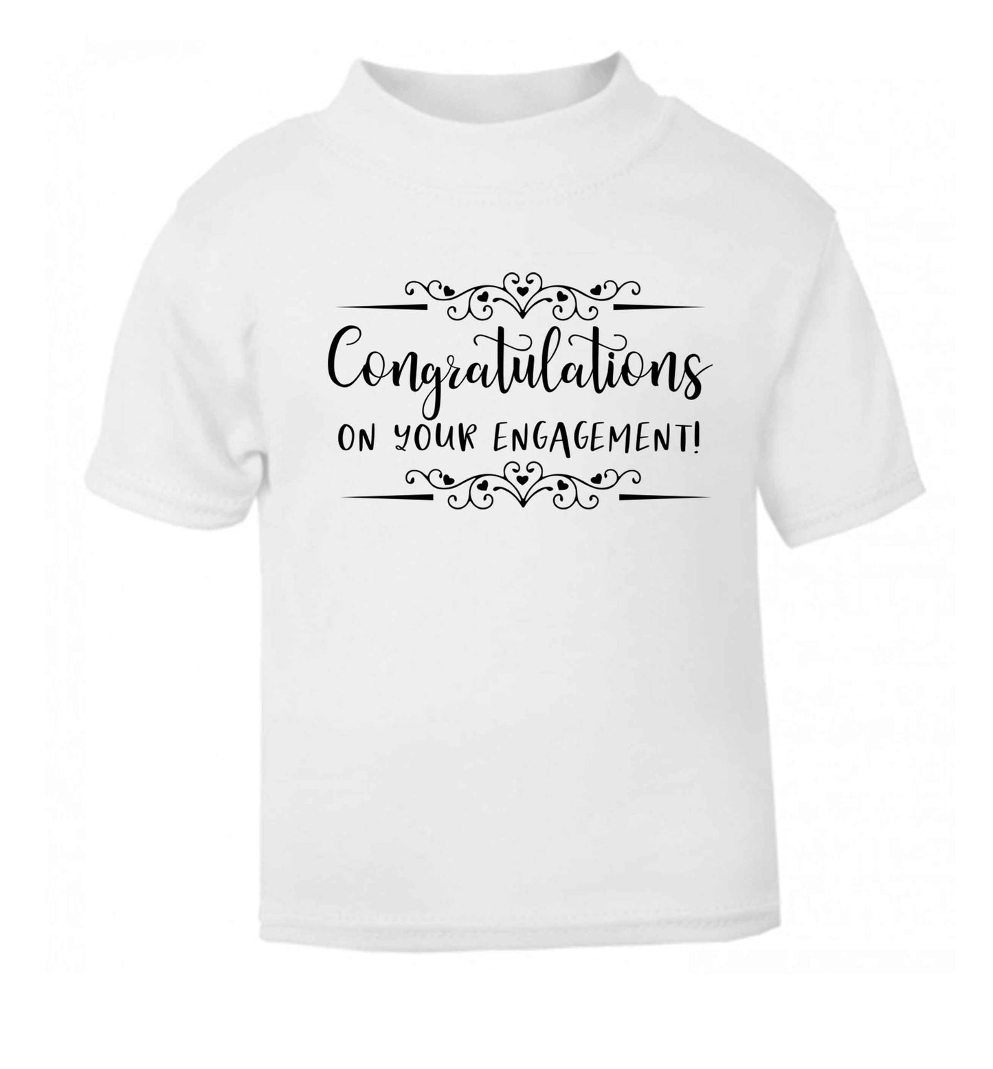 Congratulations on your engagement white baby toddler Tshirt 2 Years