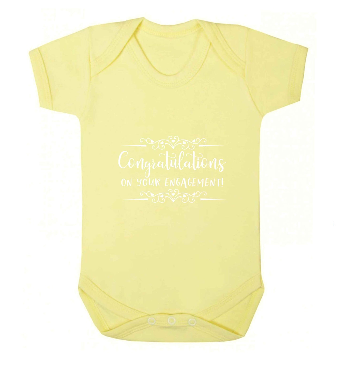 Congratulations on your engagement baby vest pale yellow 18-24 months