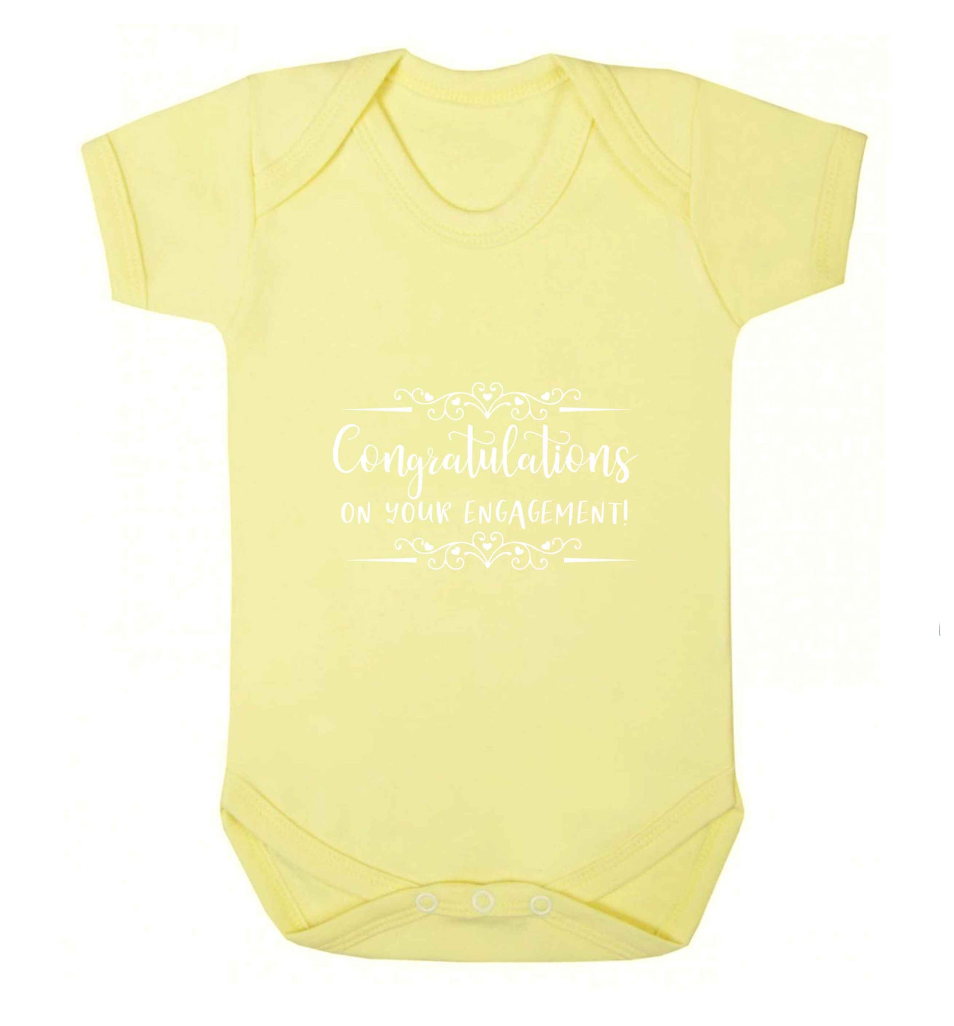 Congratulations on your engagement baby vest pale yellow 18-24 months