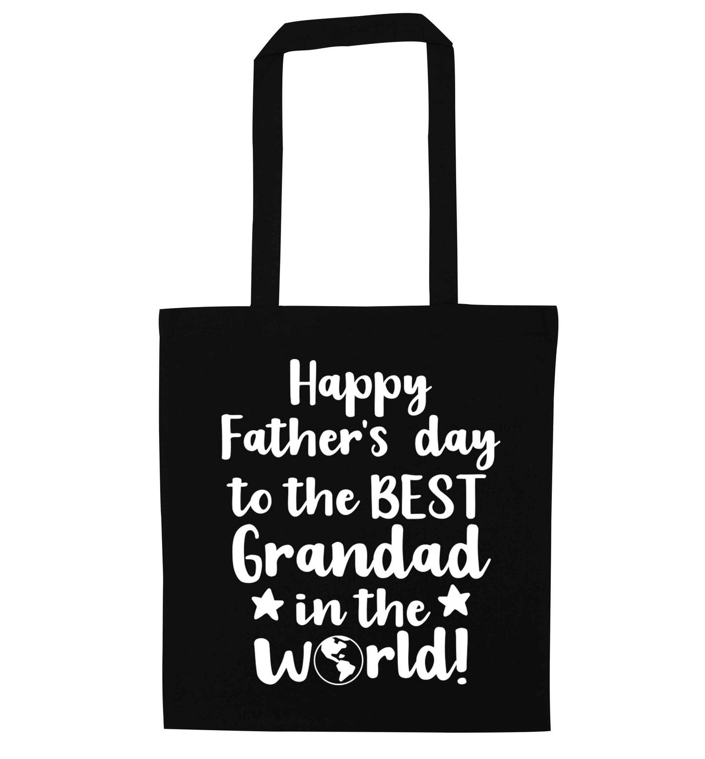 Happy Father's day to the best grandad in the world black tote bag