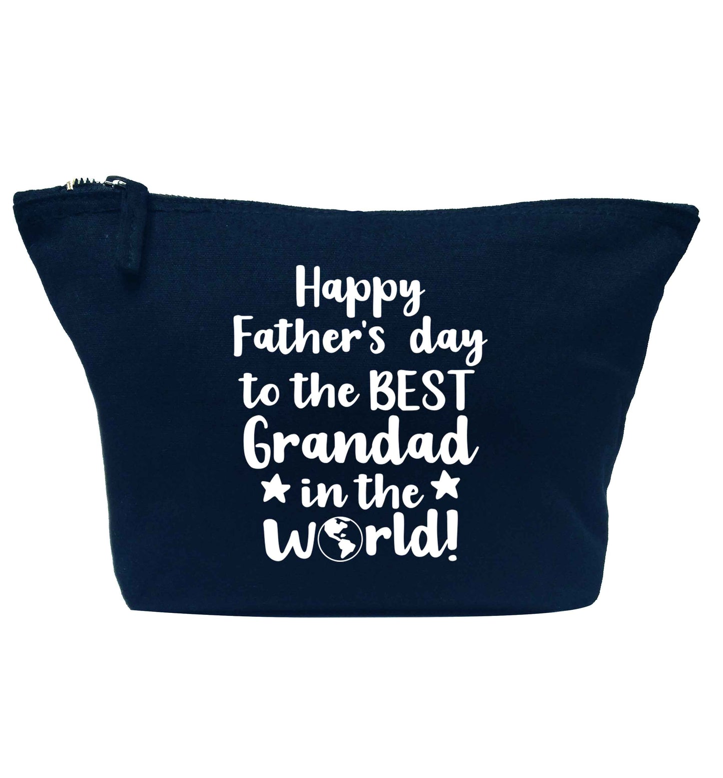 Happy Father's day to the best grandad in the world navy makeup bag