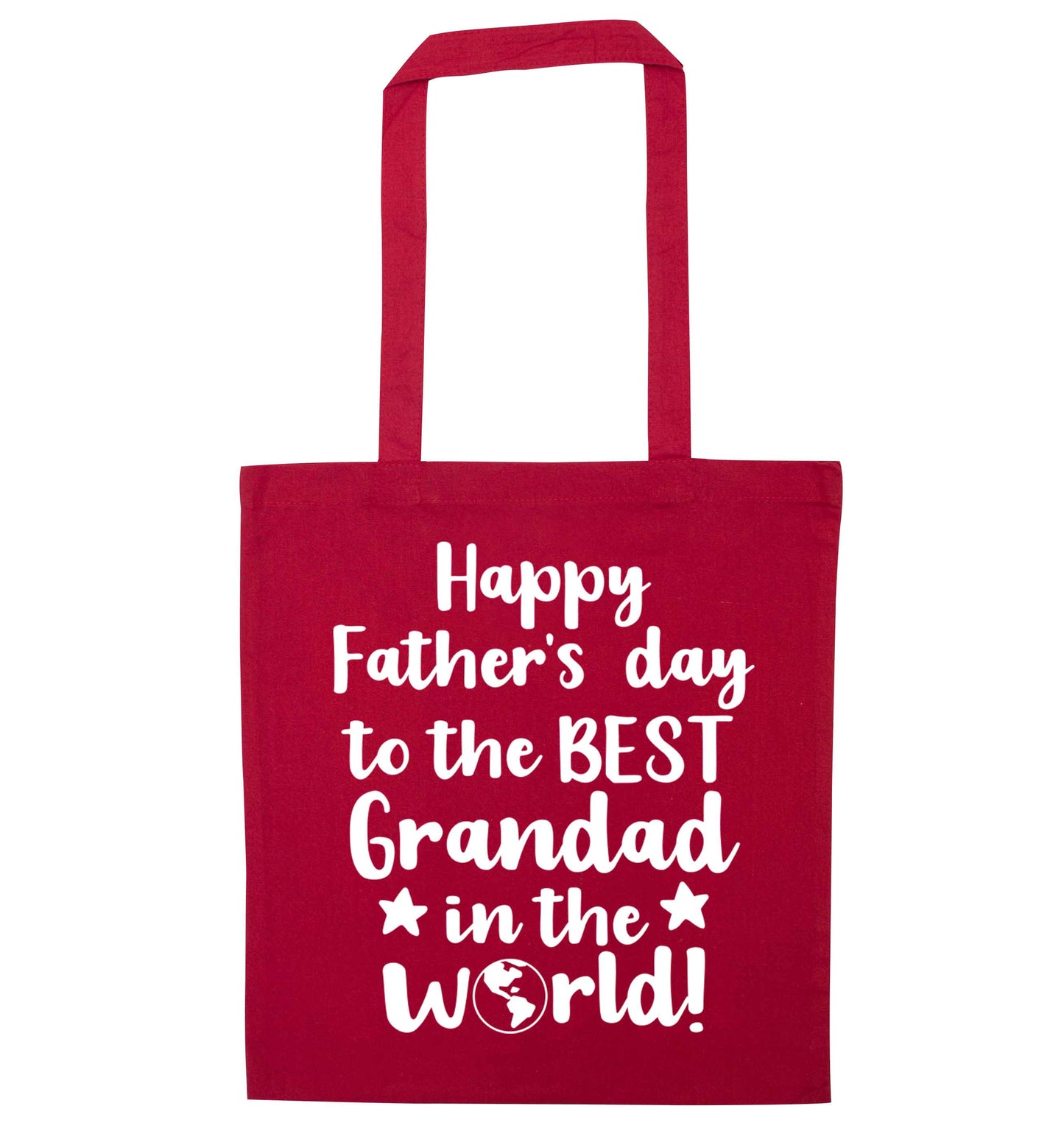 Happy Father's day to the best grandad in the world red tote bag