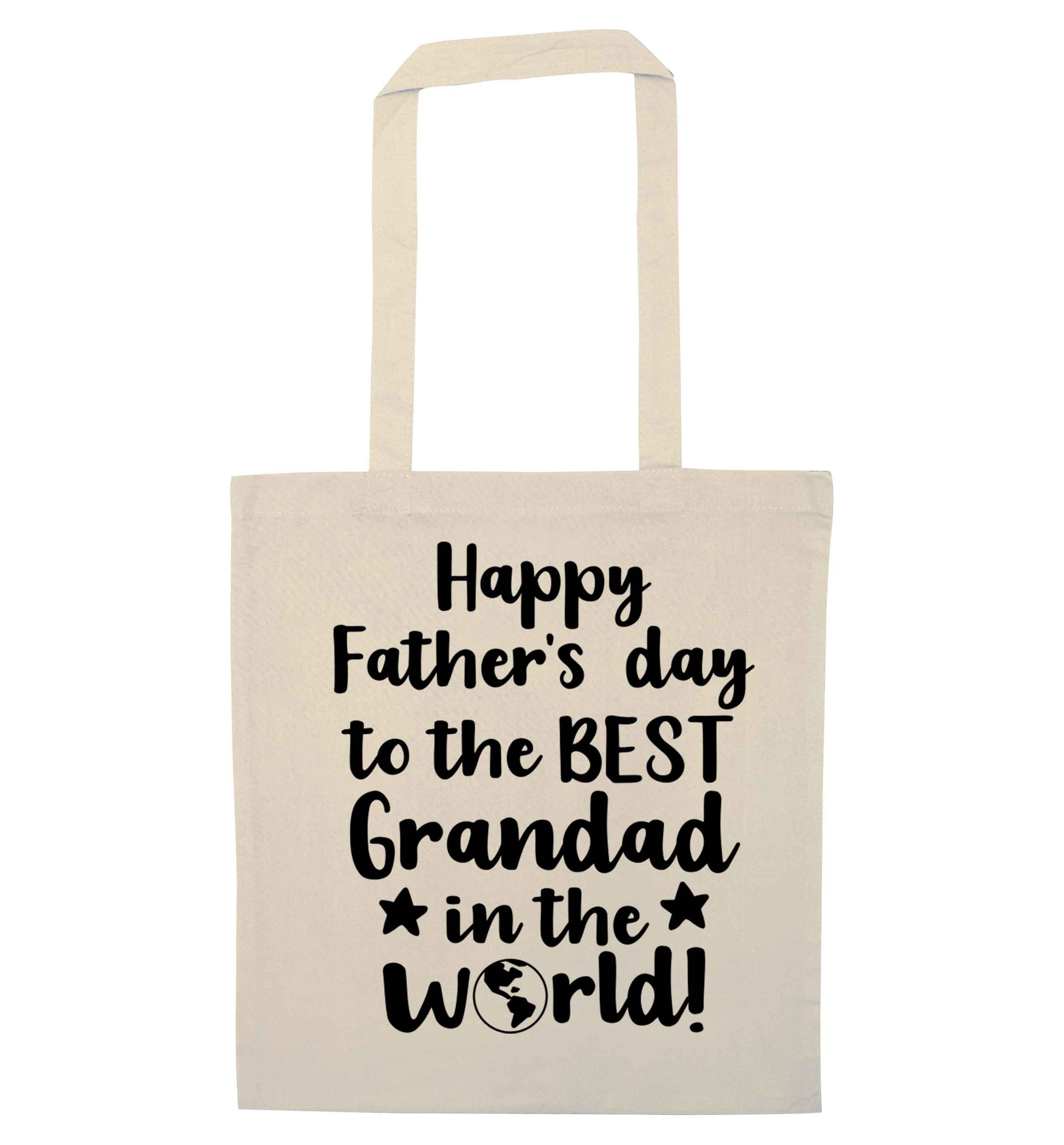 Happy Father's day to the best grandad in the world natural tote bag