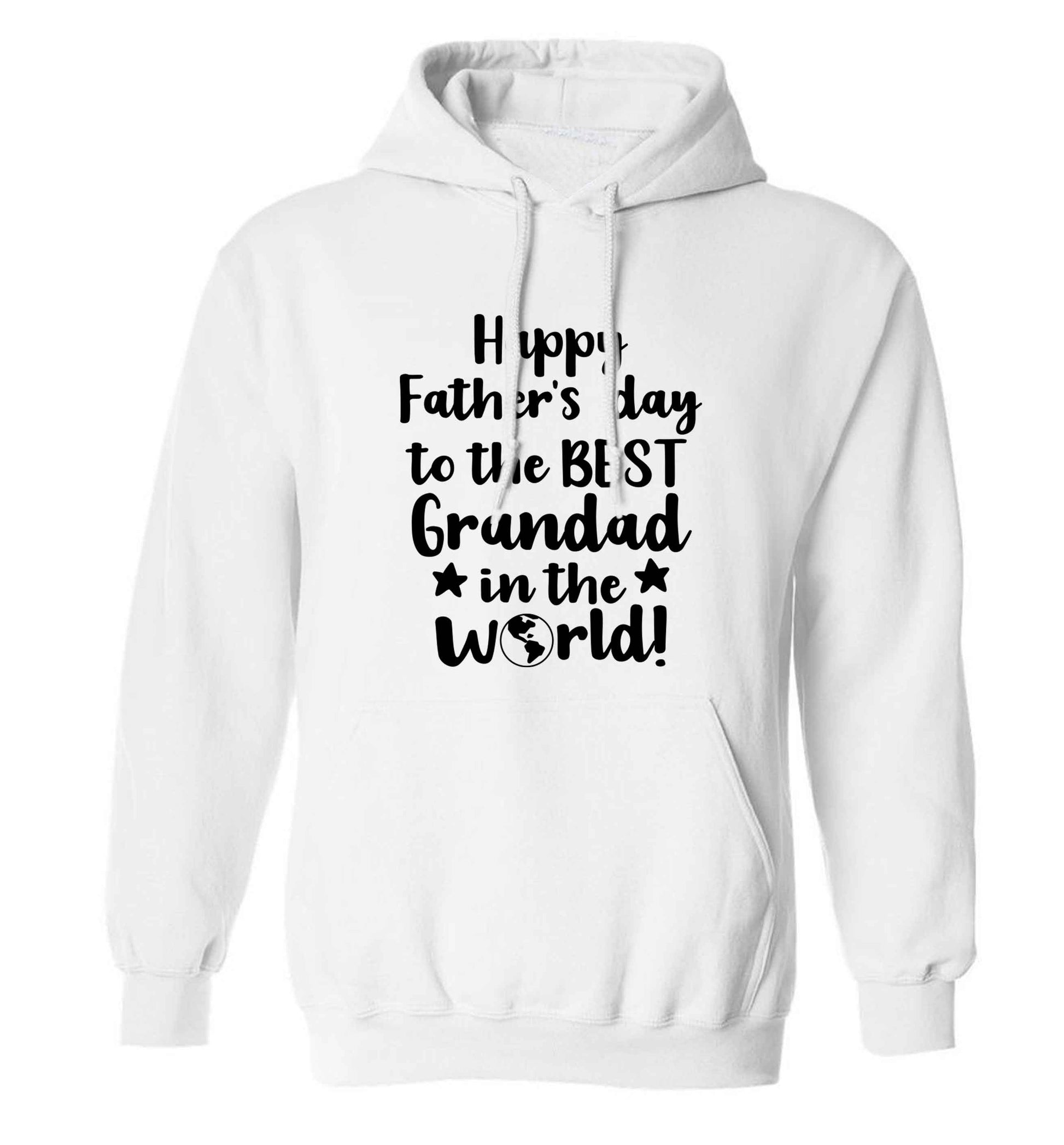 Happy Father's day to the best grandad in the world adults unisex white hoodie 2XL