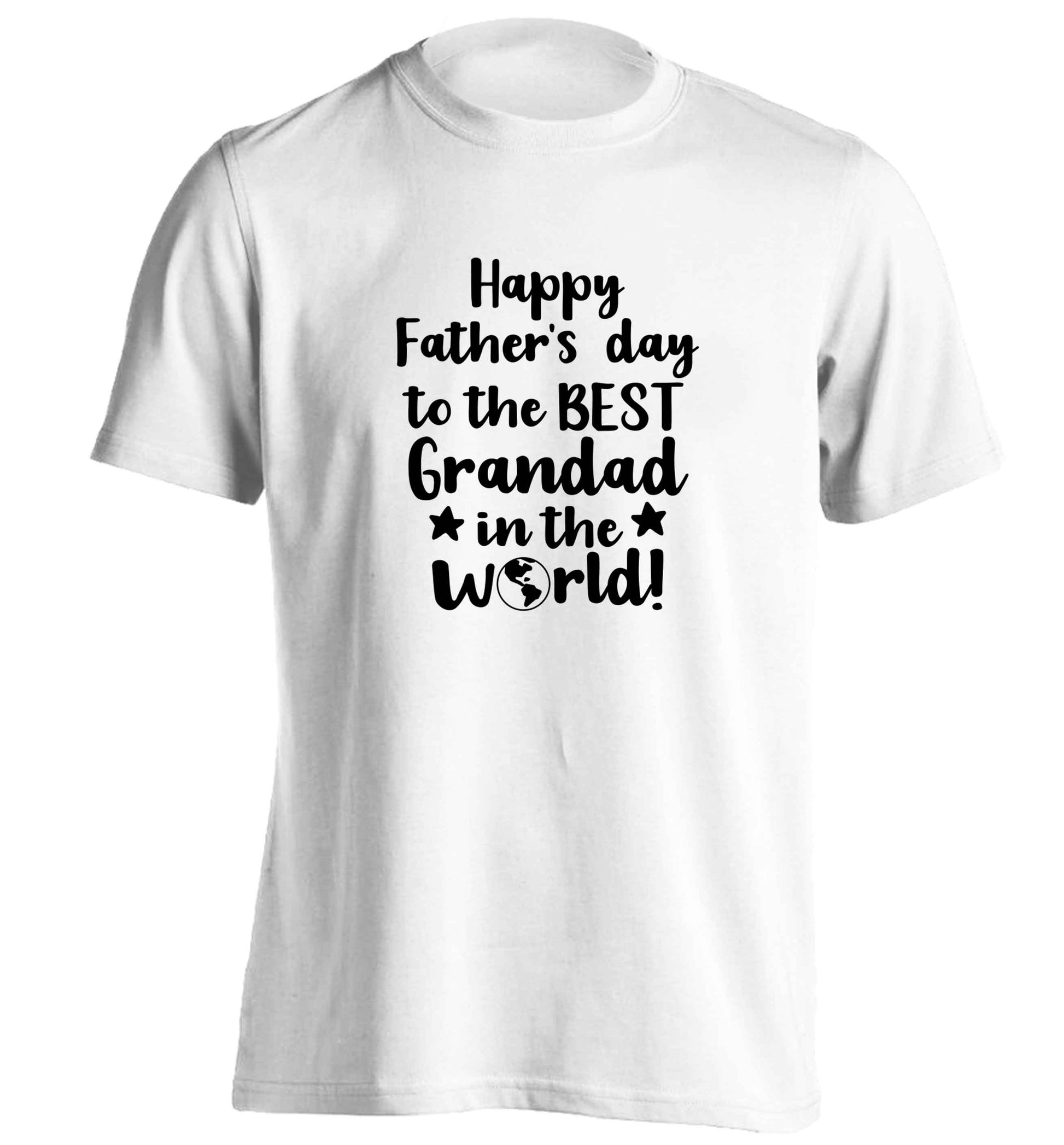 Happy Father's day to the best grandad in the world adults unisex white Tshirt 2XL