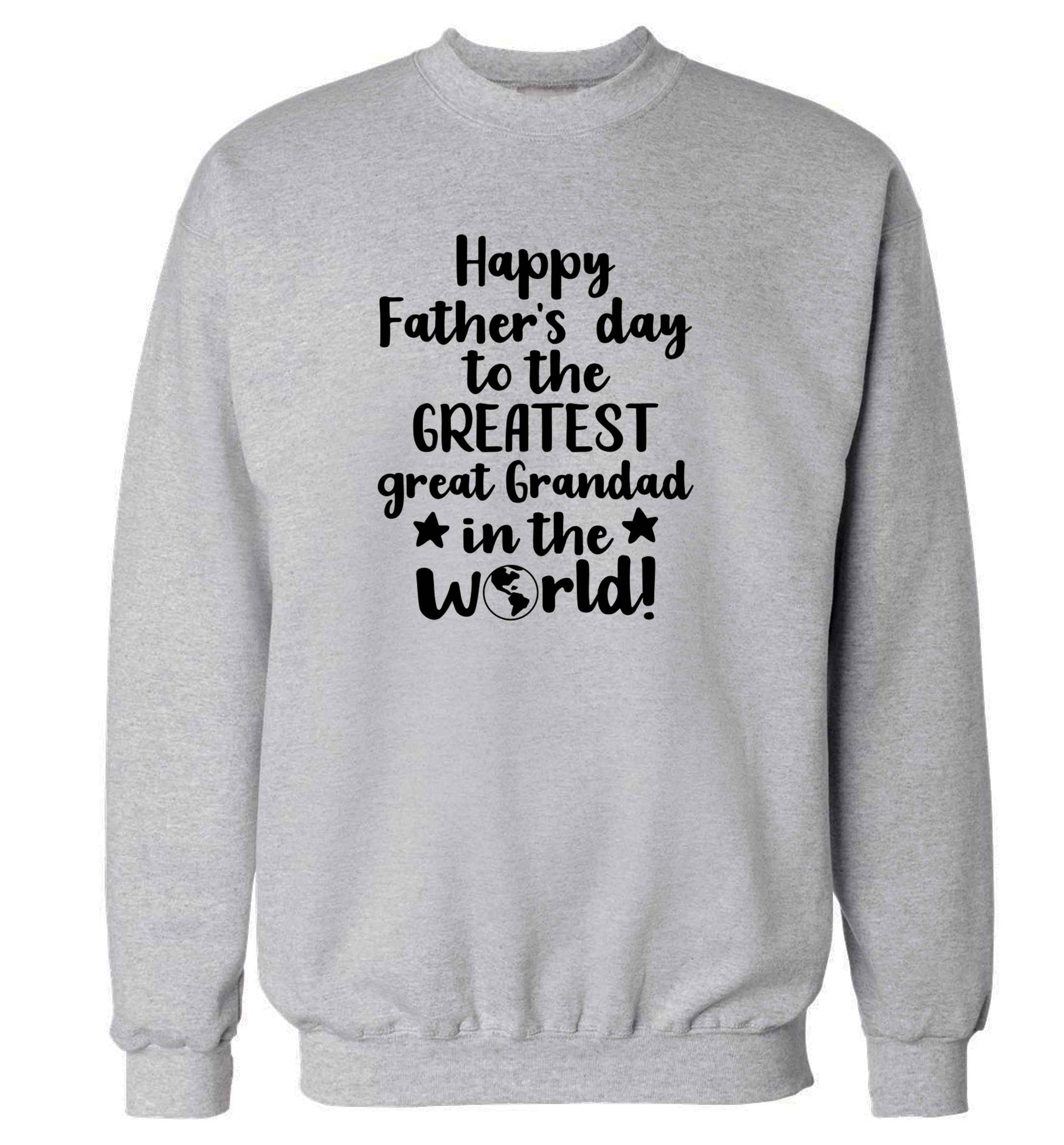Happy Father's day to the greatest great grandad in the world adult's unisex grey sweater 2XL
