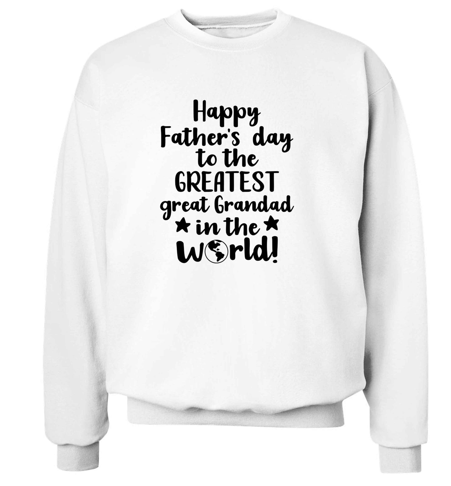 Happy Father's day to the greatest great grandad in the world adult's unisex white sweater 2XL