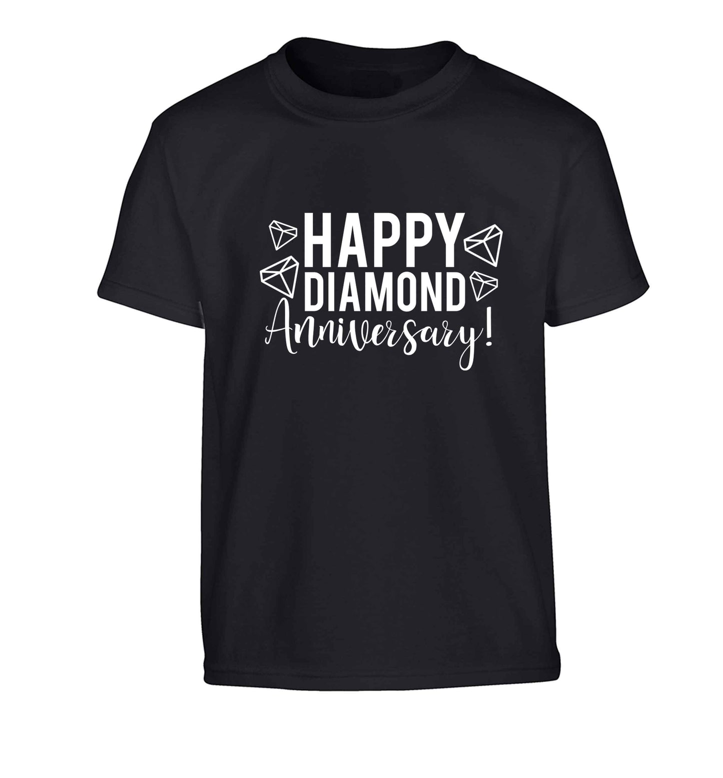 Happy diamond anniversary! Children's black Tshirt 12-13 Years