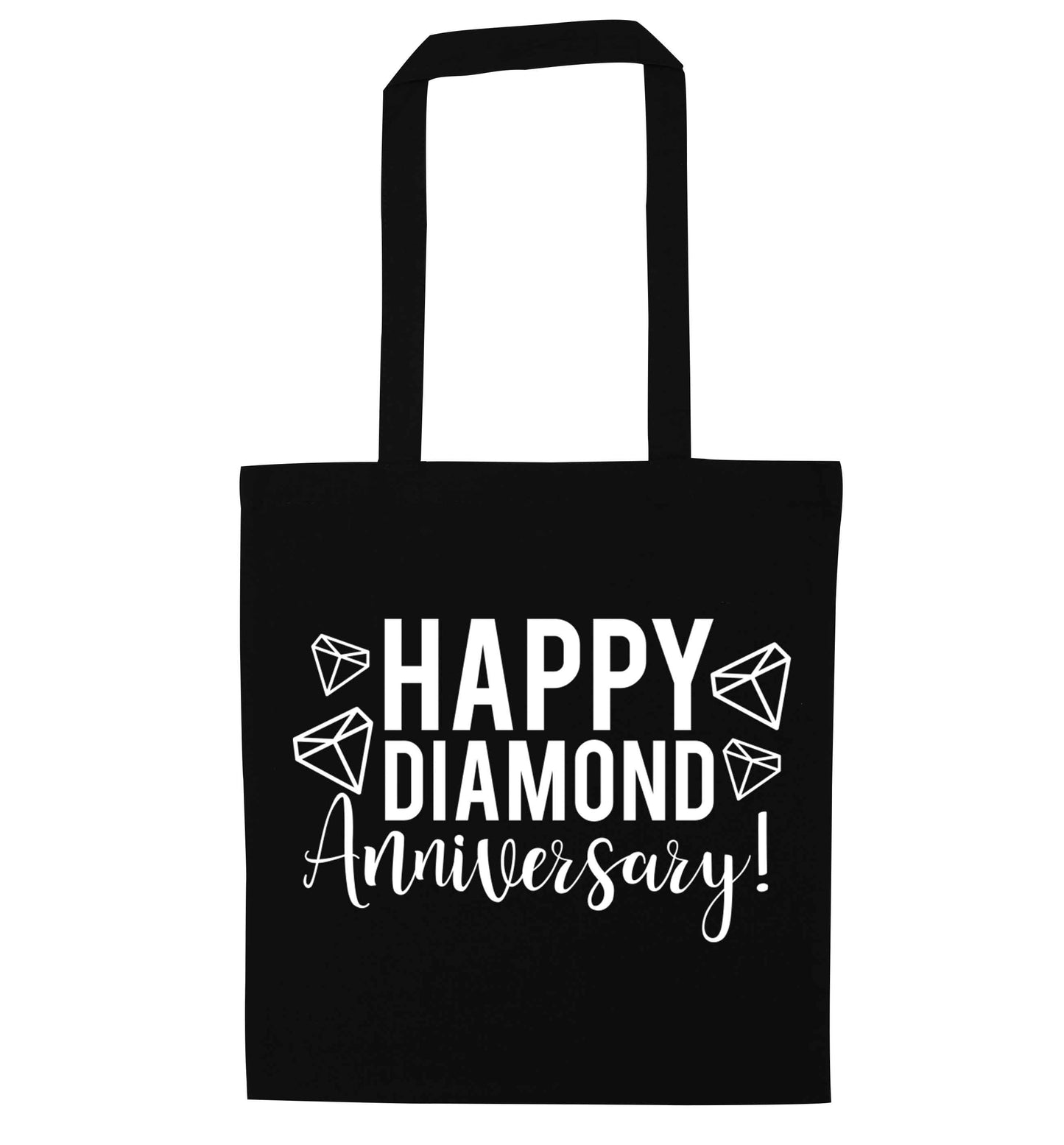 Happy diamond anniversary! black tote bag