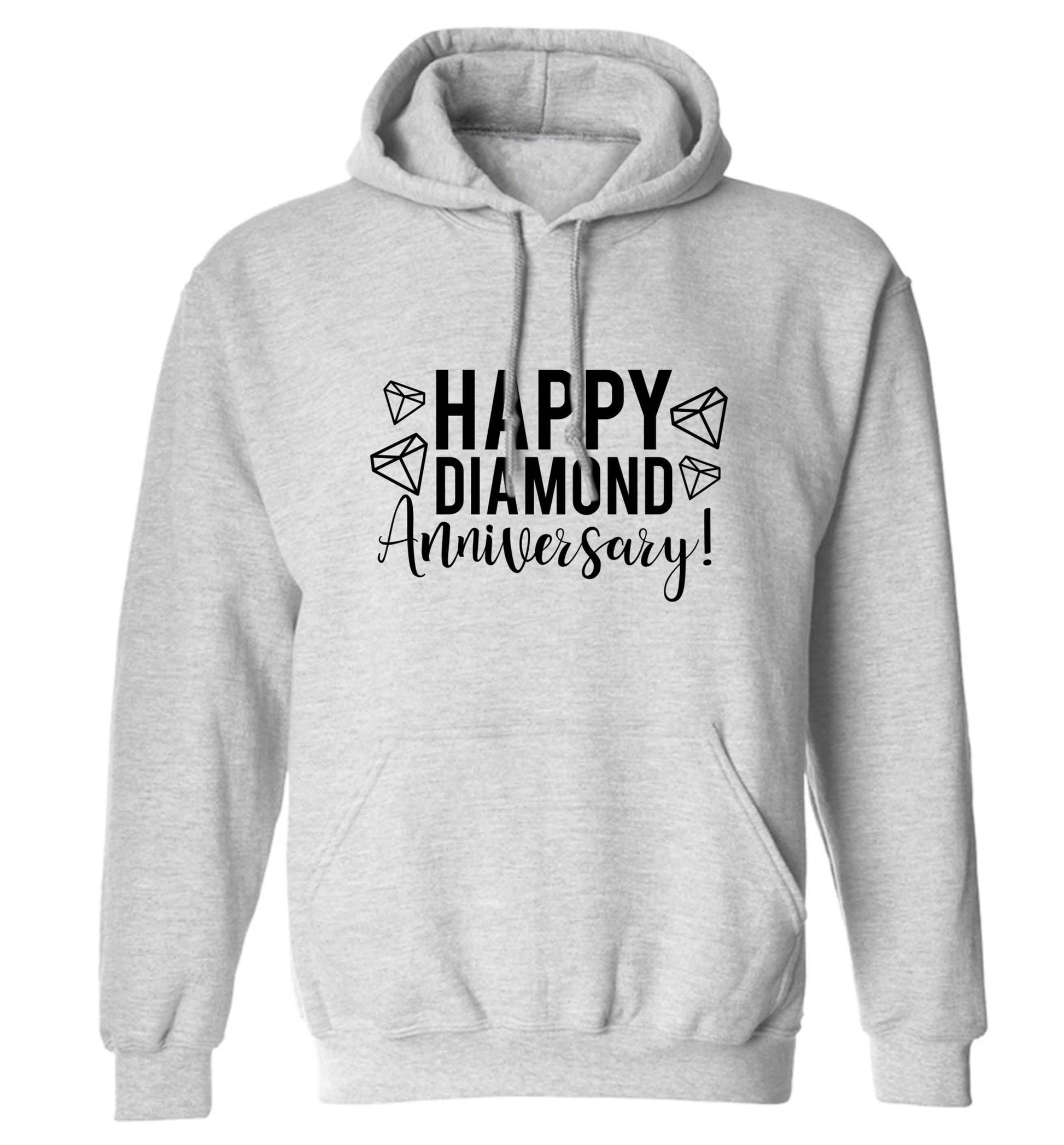 Happy diamond anniversary! adults unisex grey hoodie 2XL