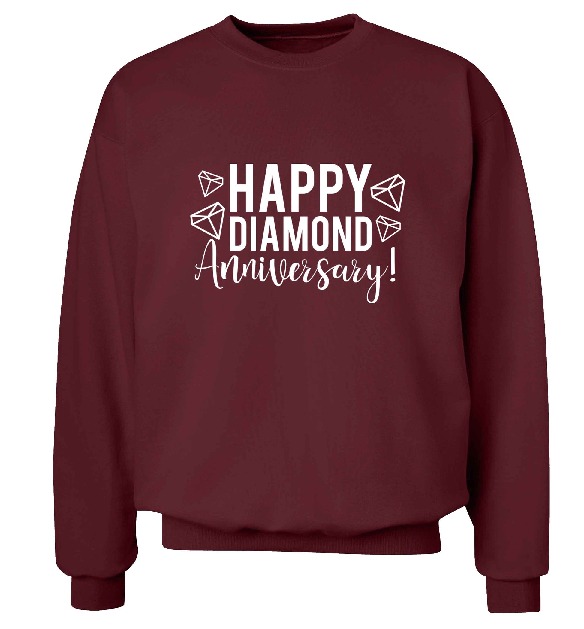 Happy diamond anniversary! adult's unisex maroon sweater 2XL