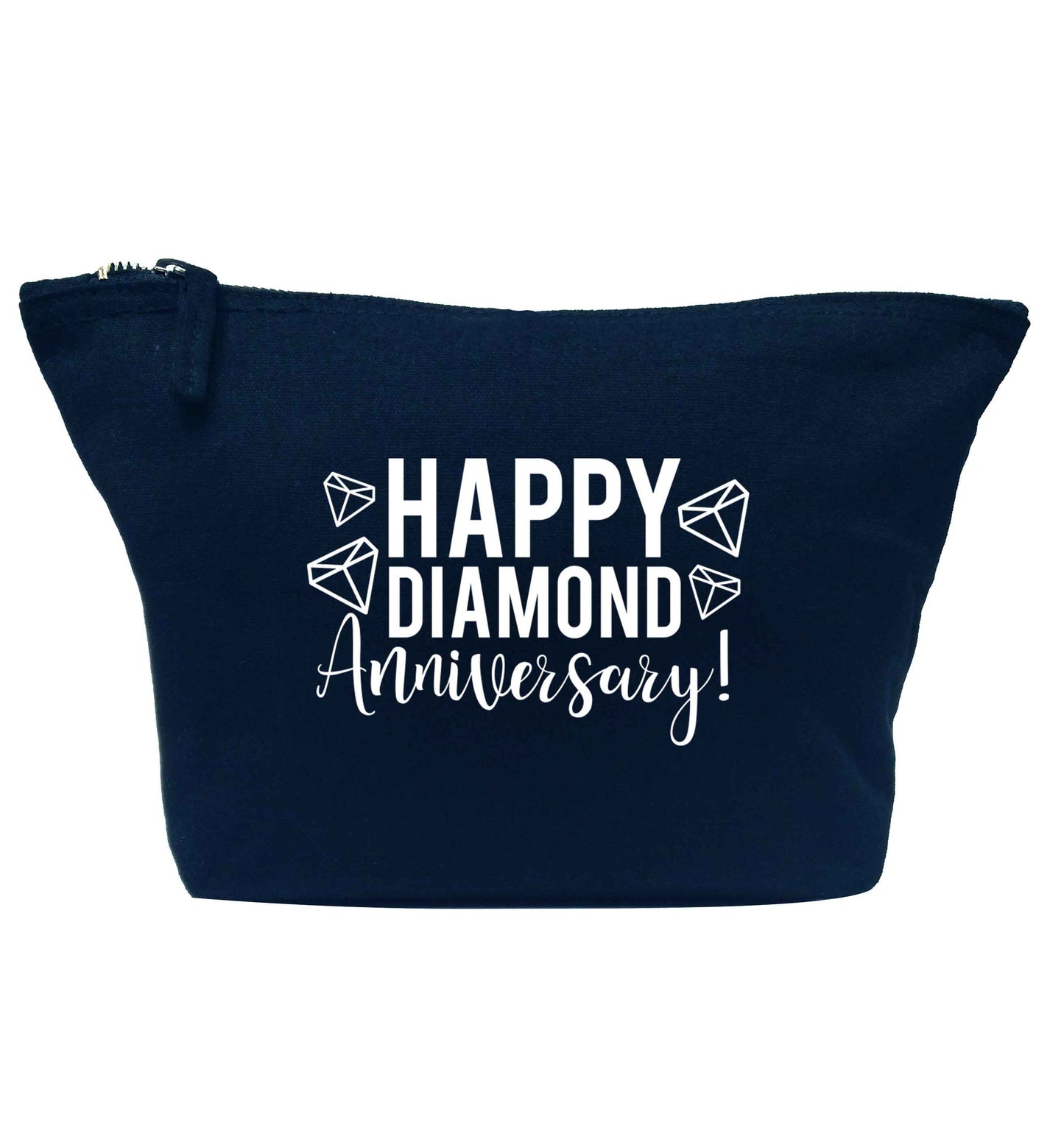 Happy diamond anniversary! navy makeup bag