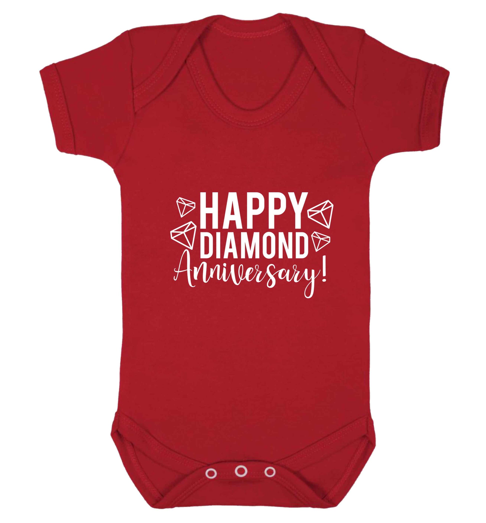 Happy diamond anniversary! baby vest red 18-24 months
