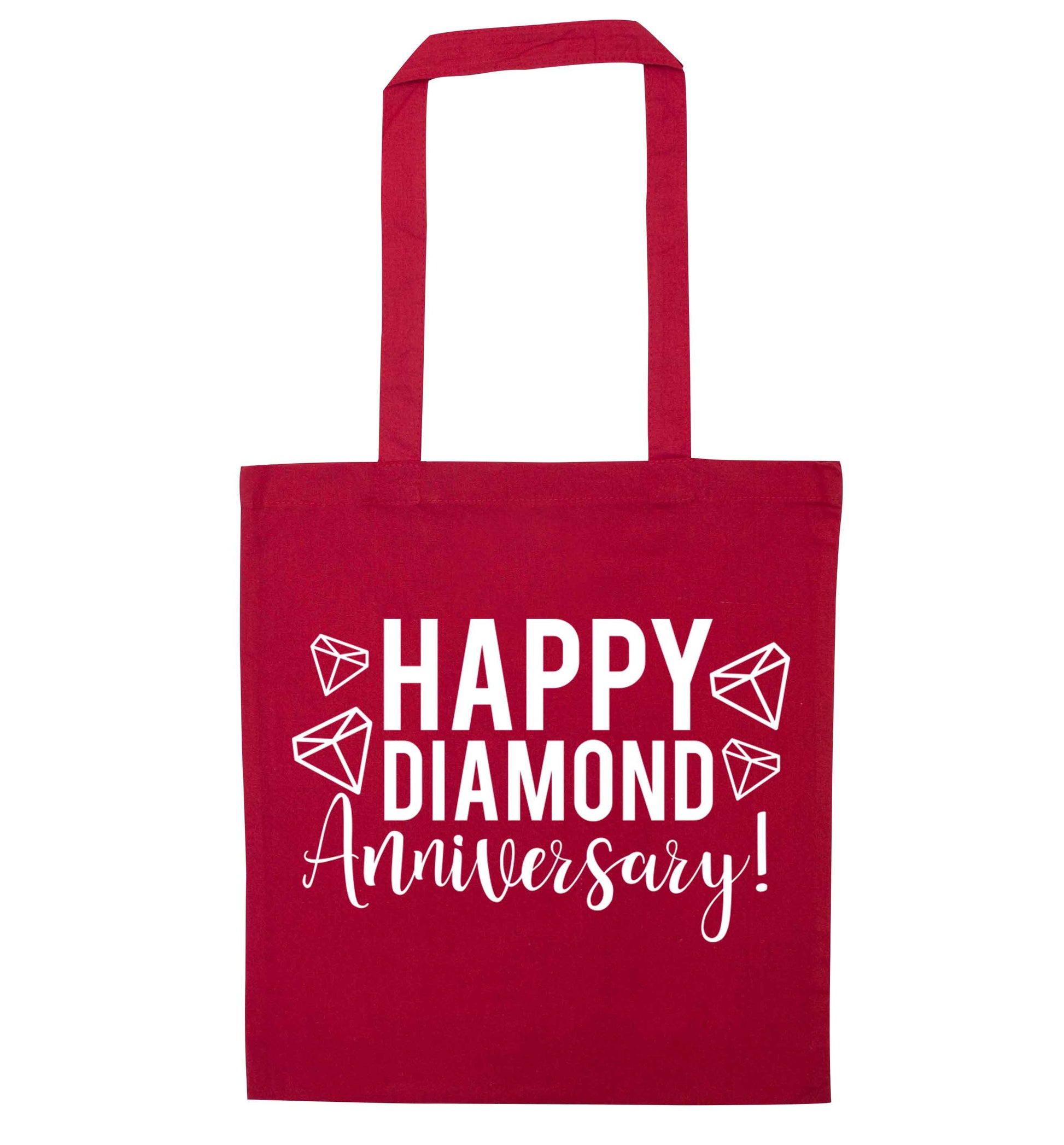 Happy diamond anniversary! red tote bag