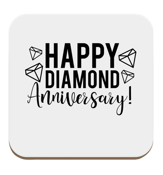 Happy diamond anniversary! set of four coasters