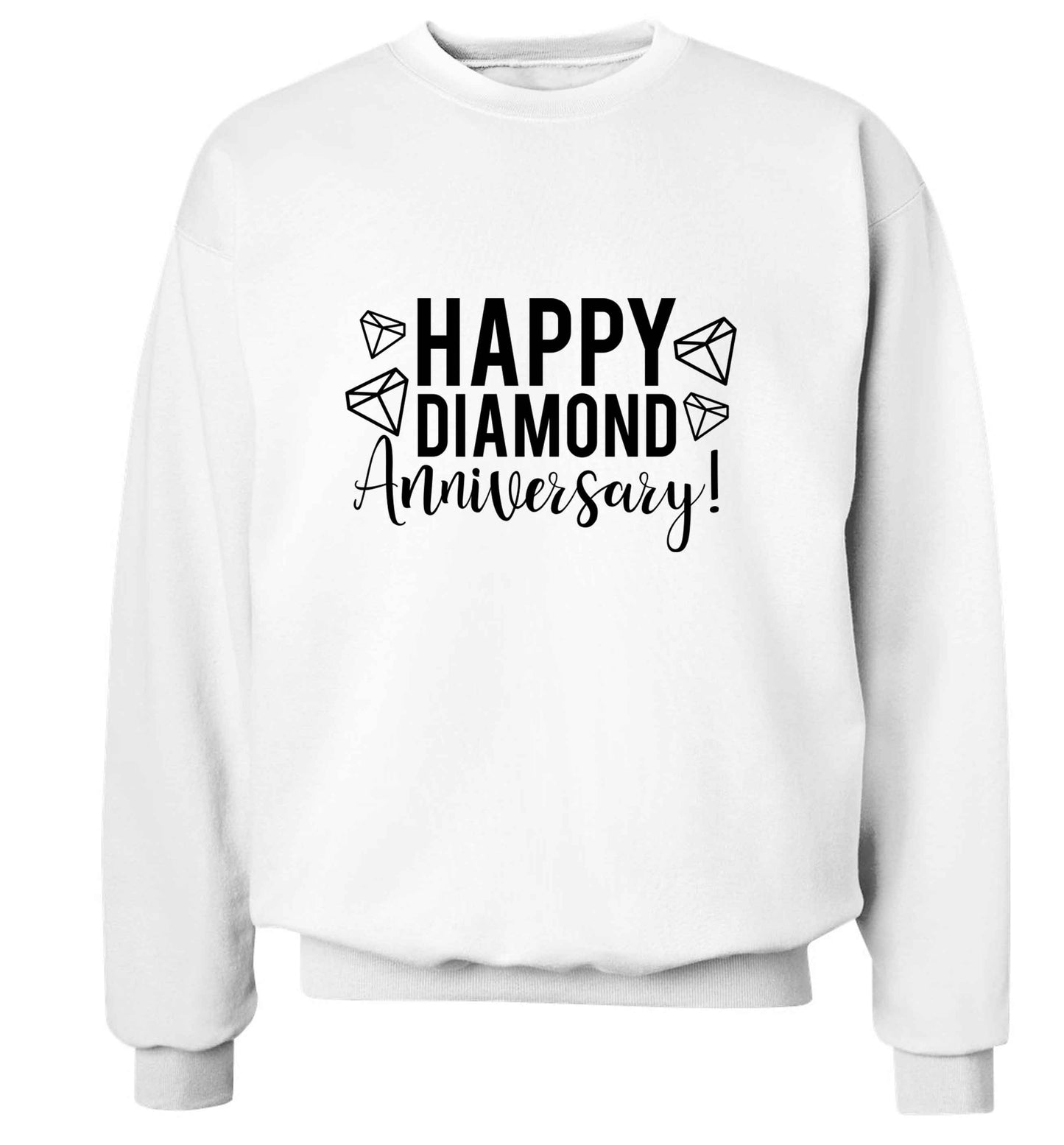 Happy diamond anniversary! adult's unisex white sweater 2XL