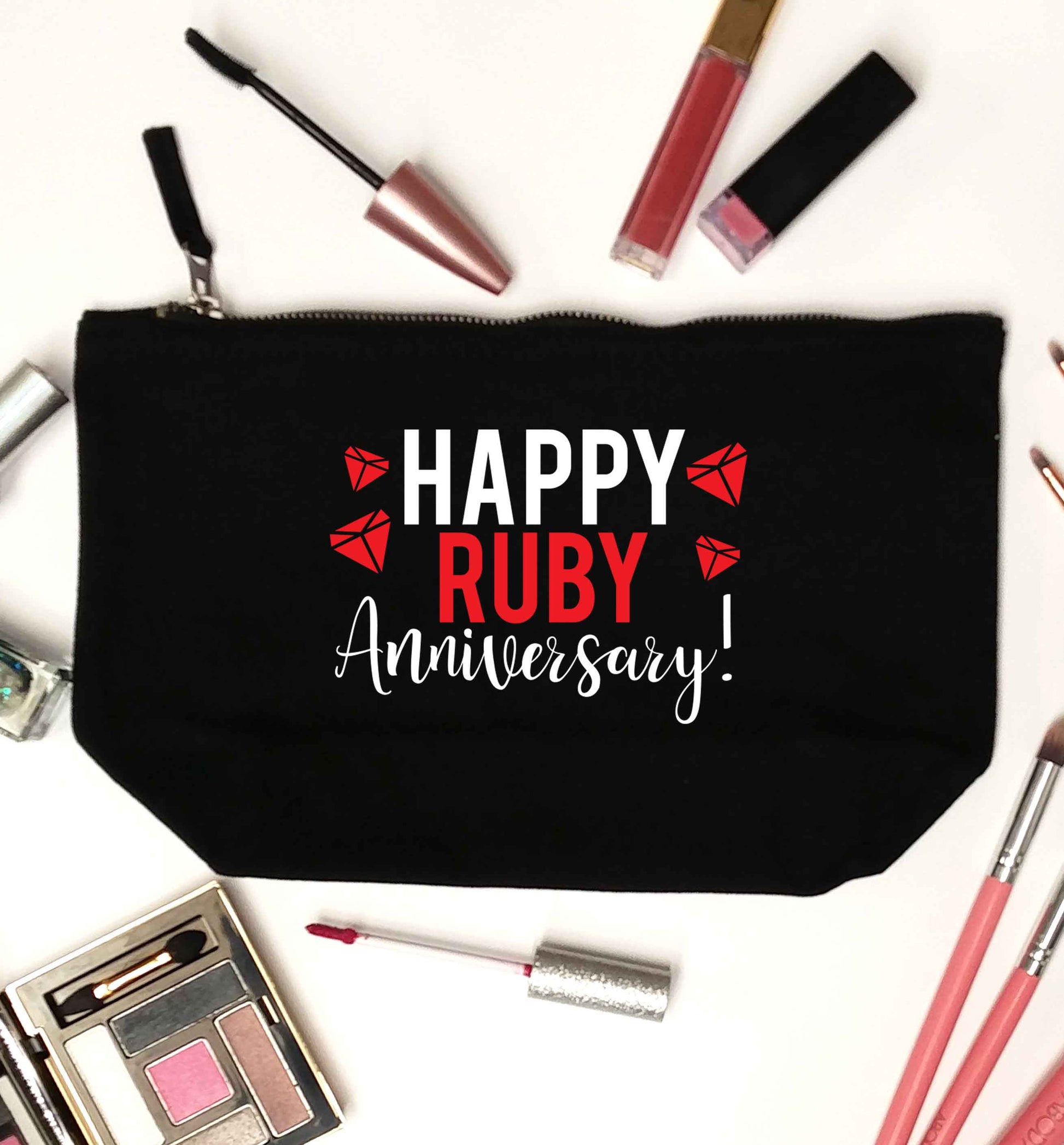 Happy ruby anniversary! black makeup bag