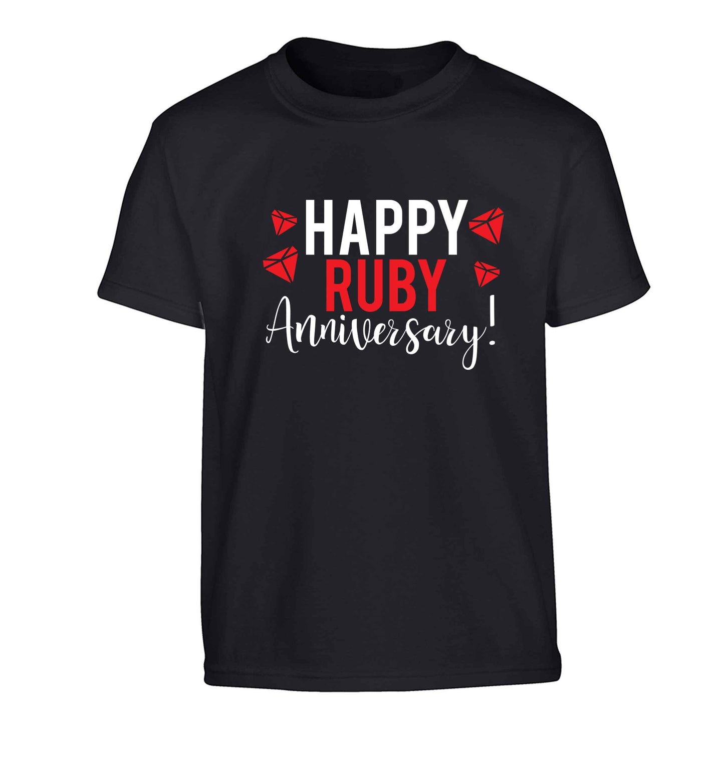 Happy ruby anniversary! Children's black Tshirt 12-13 Years