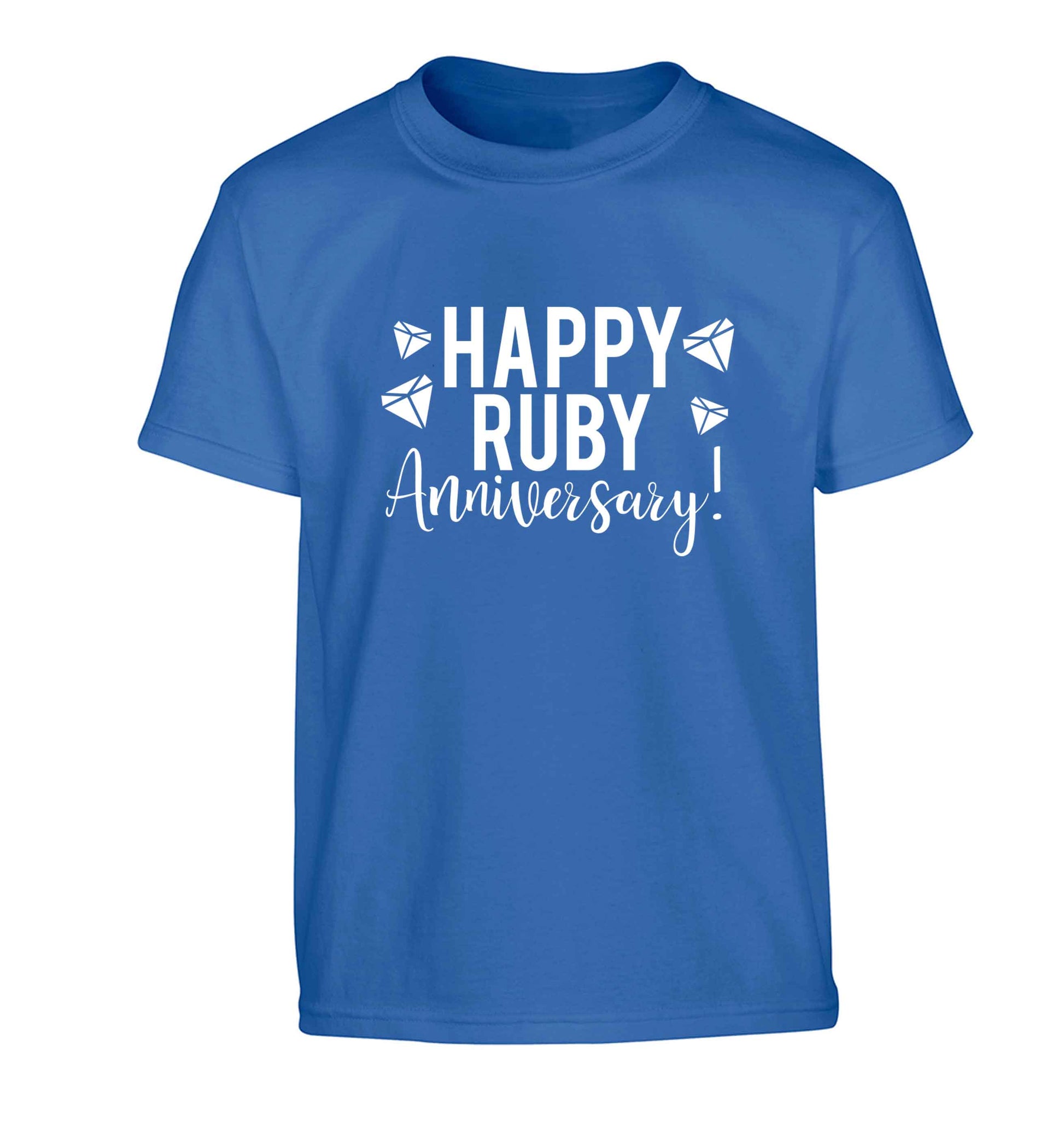 Happy ruby anniversary! Children's blue Tshirt 12-13 Years