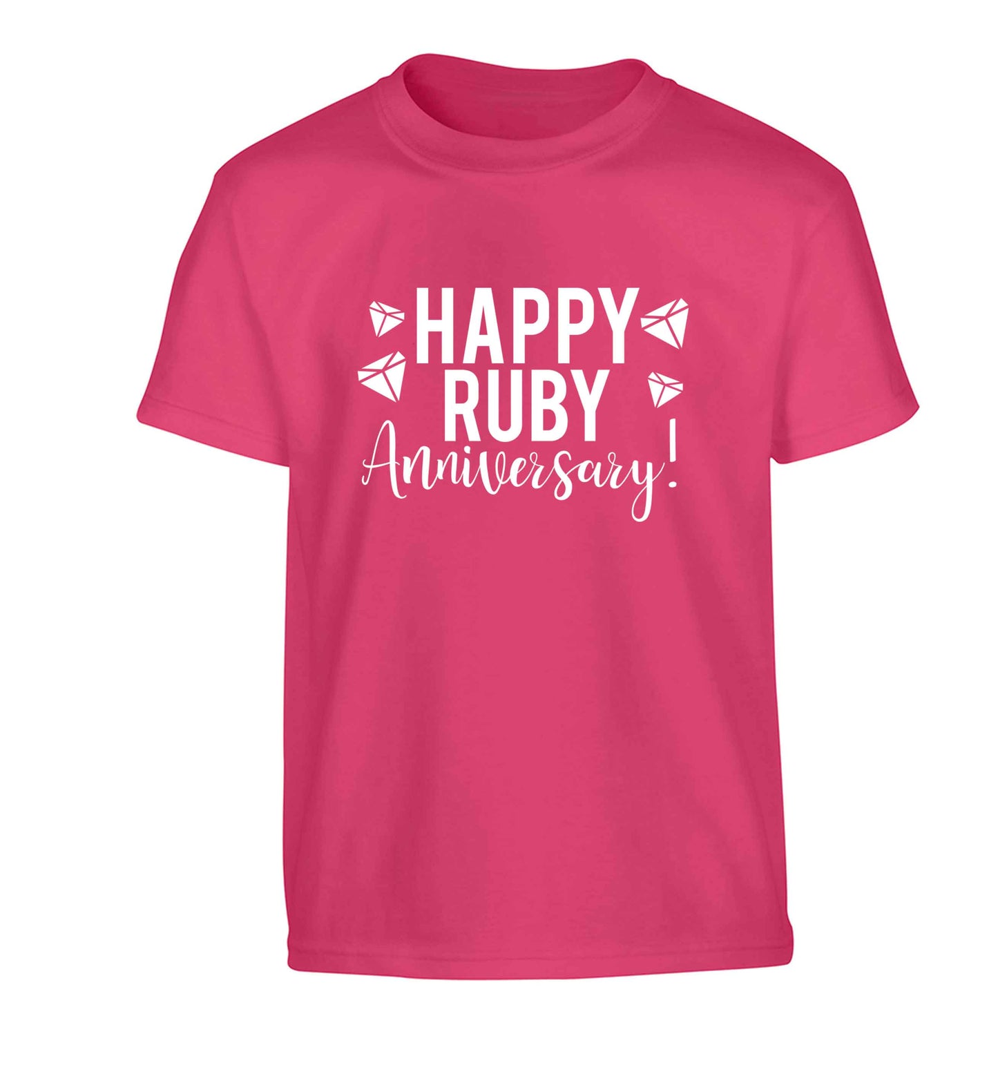 Happy ruby anniversary! Children's pink Tshirt 12-13 Years