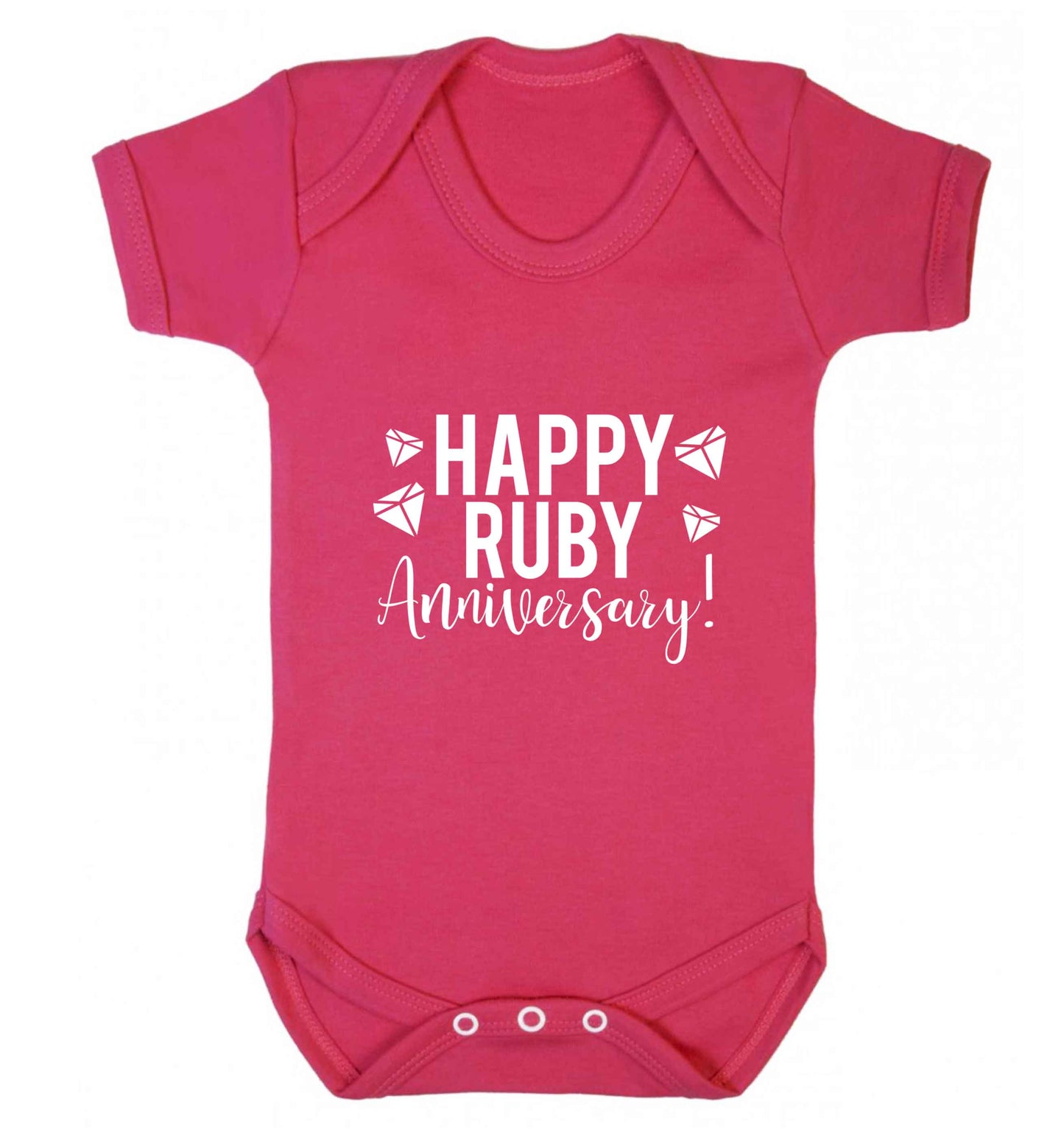Happy ruby anniversary! baby vest dark pink 18-24 months