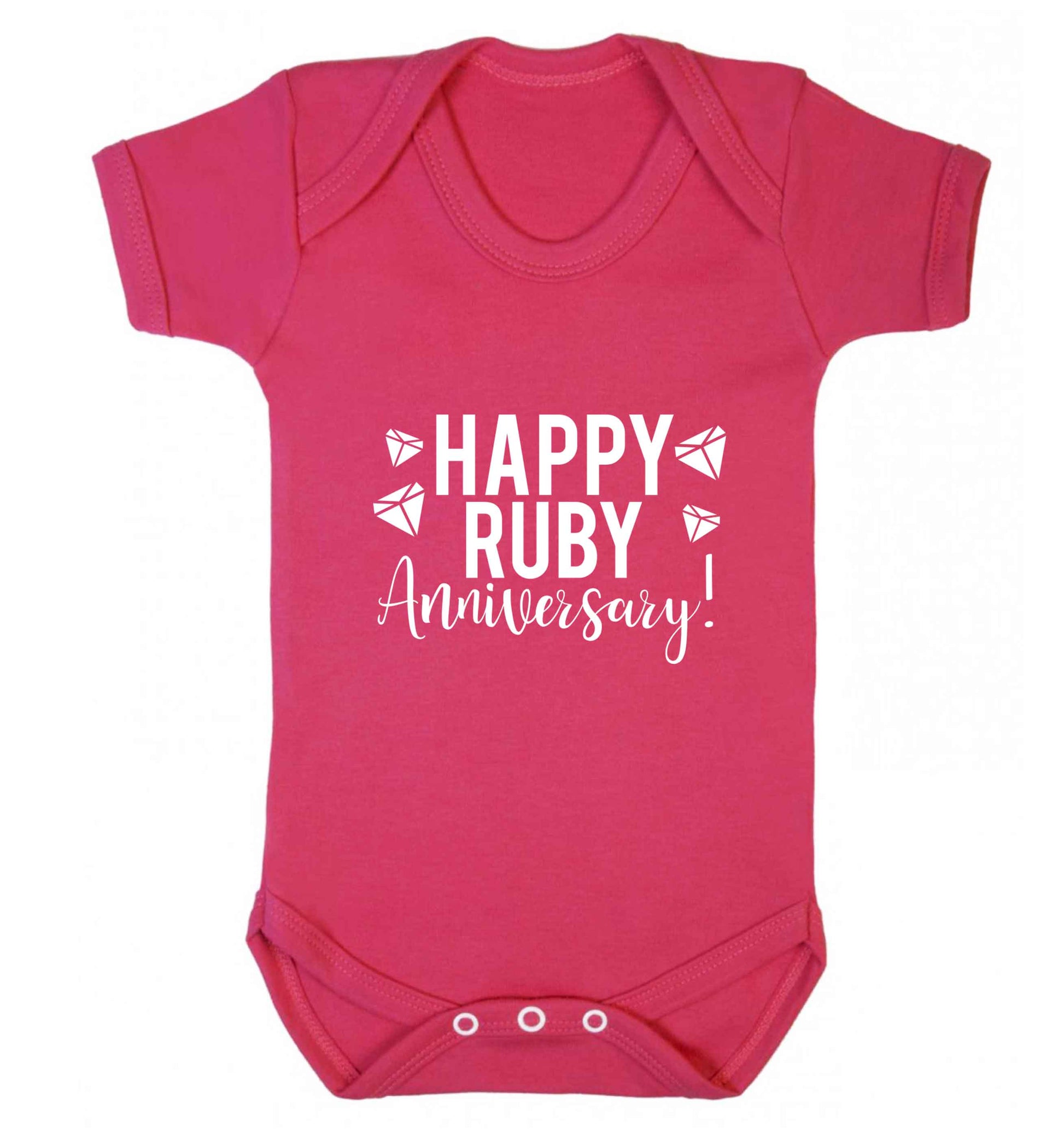 Happy ruby anniversary! baby vest dark pink 18-24 months
