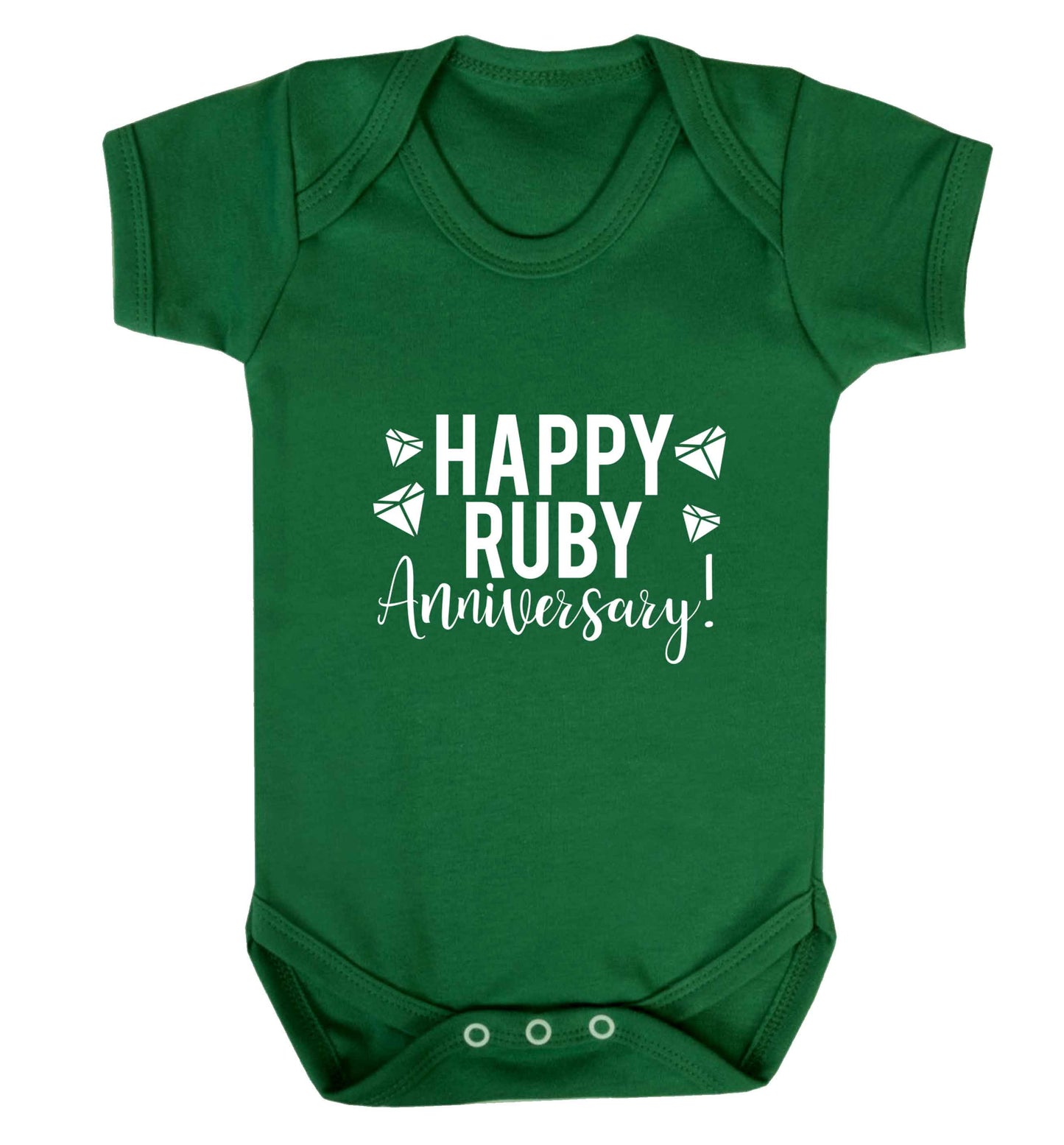 Happy ruby anniversary! baby vest green 18-24 months