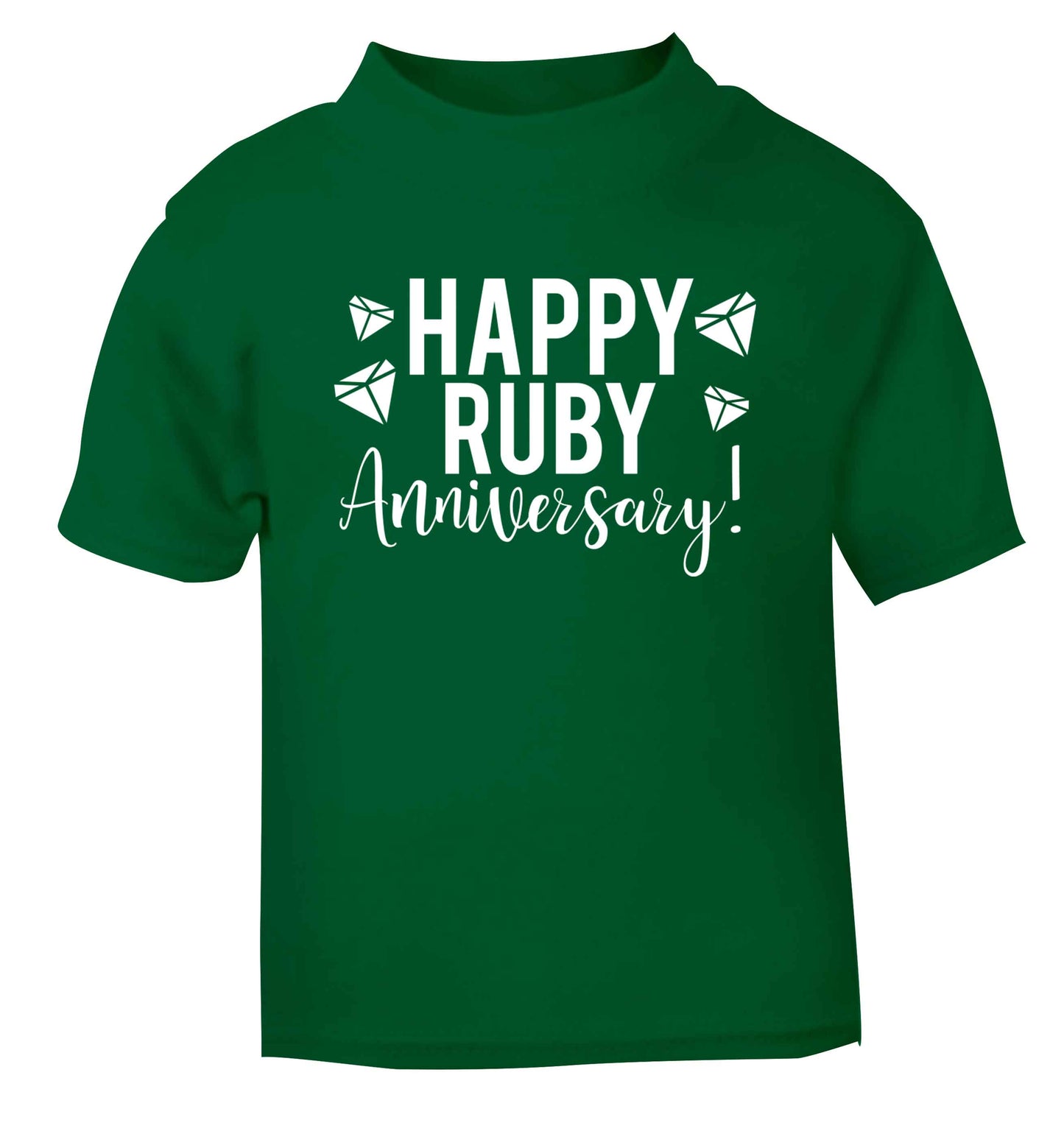 Happy ruby anniversary! green baby toddler Tshirt 2 Years