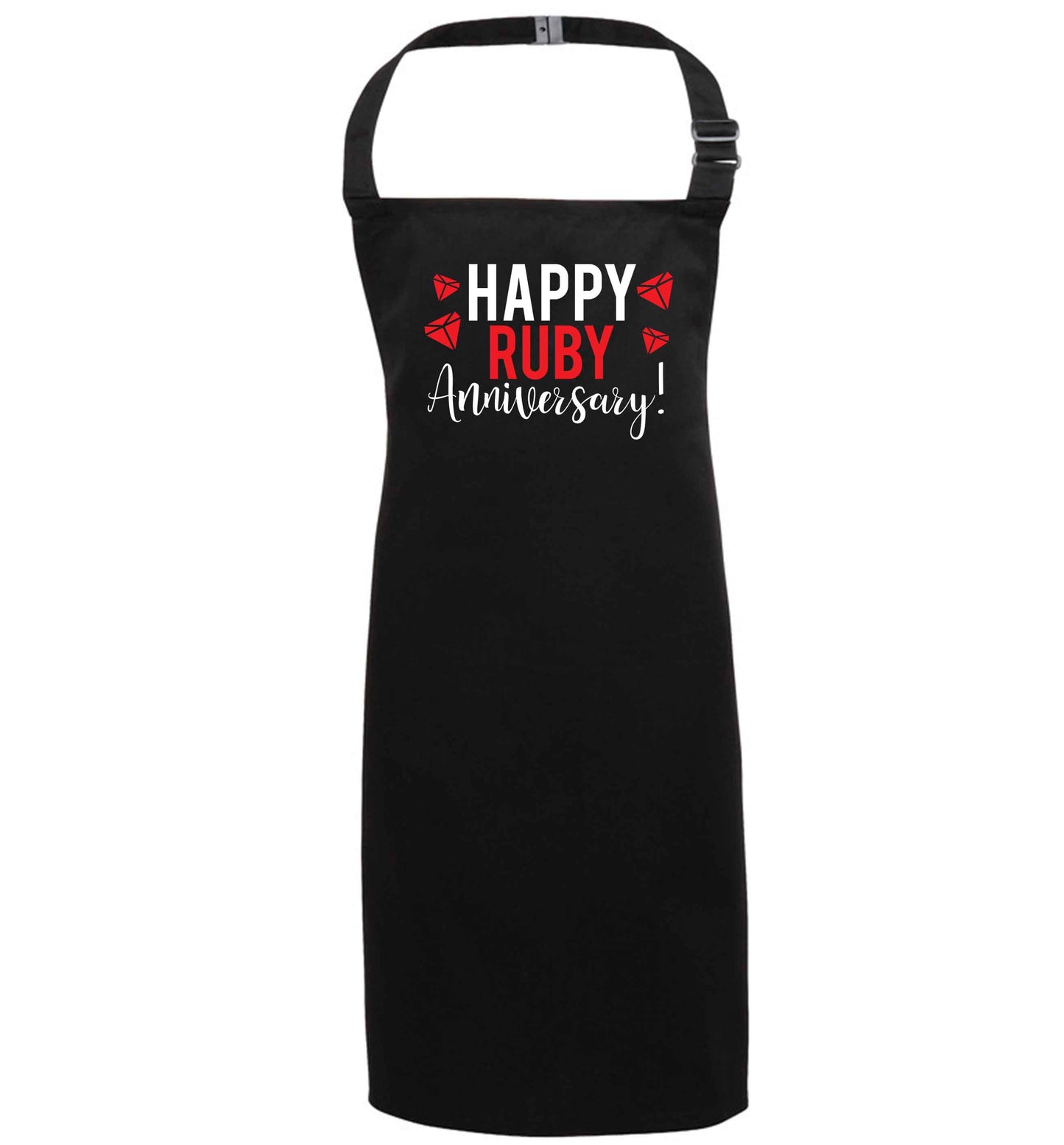 Happy ruby anniversary! black apron 7-10 years