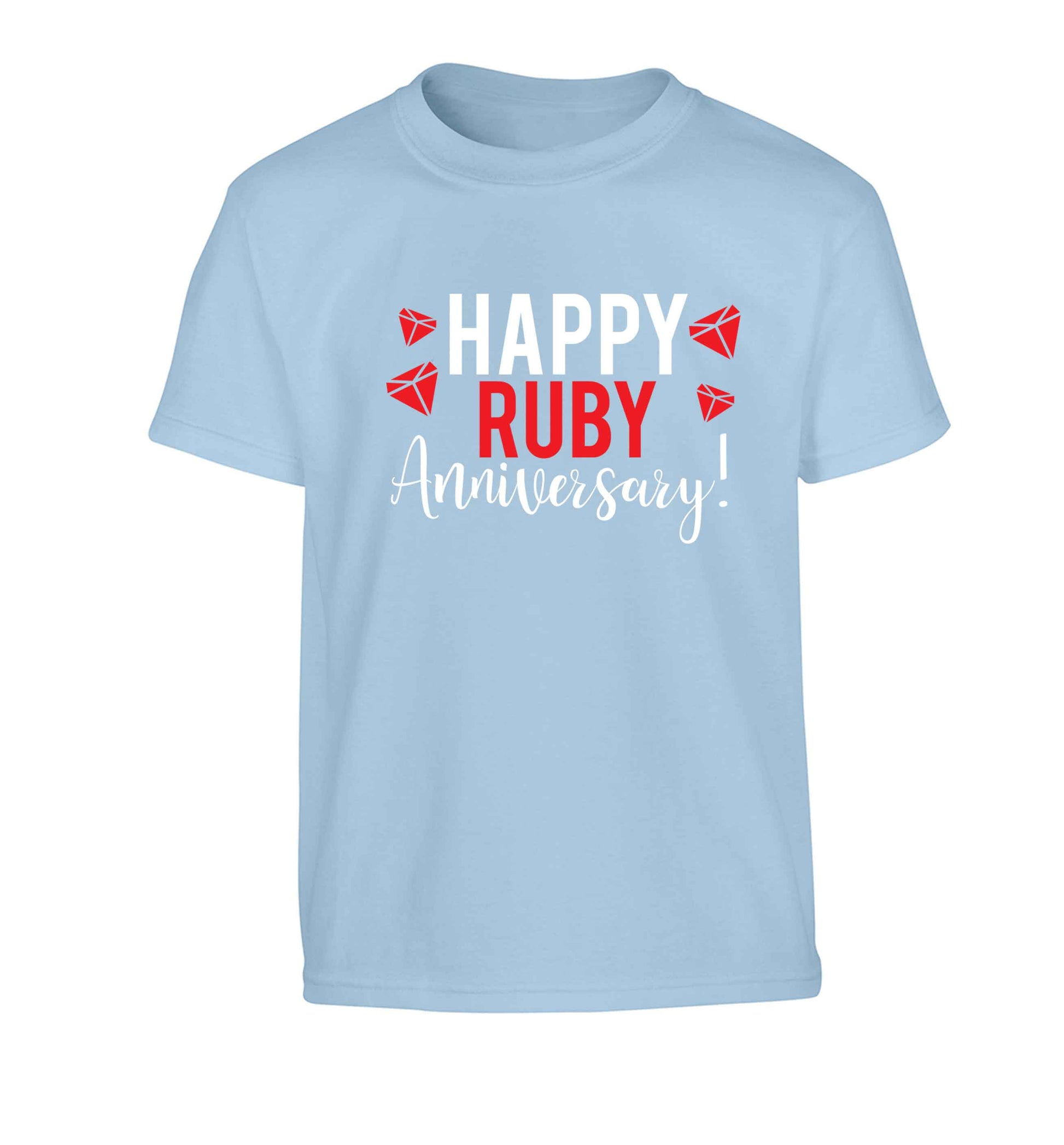 Happy ruby anniversary! Children's light blue Tshirt 12-13 Years